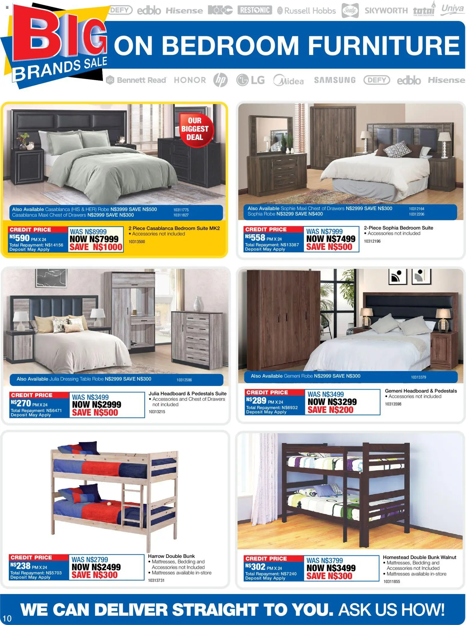 New OK Furniture catalogue – valid from 13.04.2026 | Page: 10 | Products: Headboard, Chest of drawers, Double bunk, Dressing