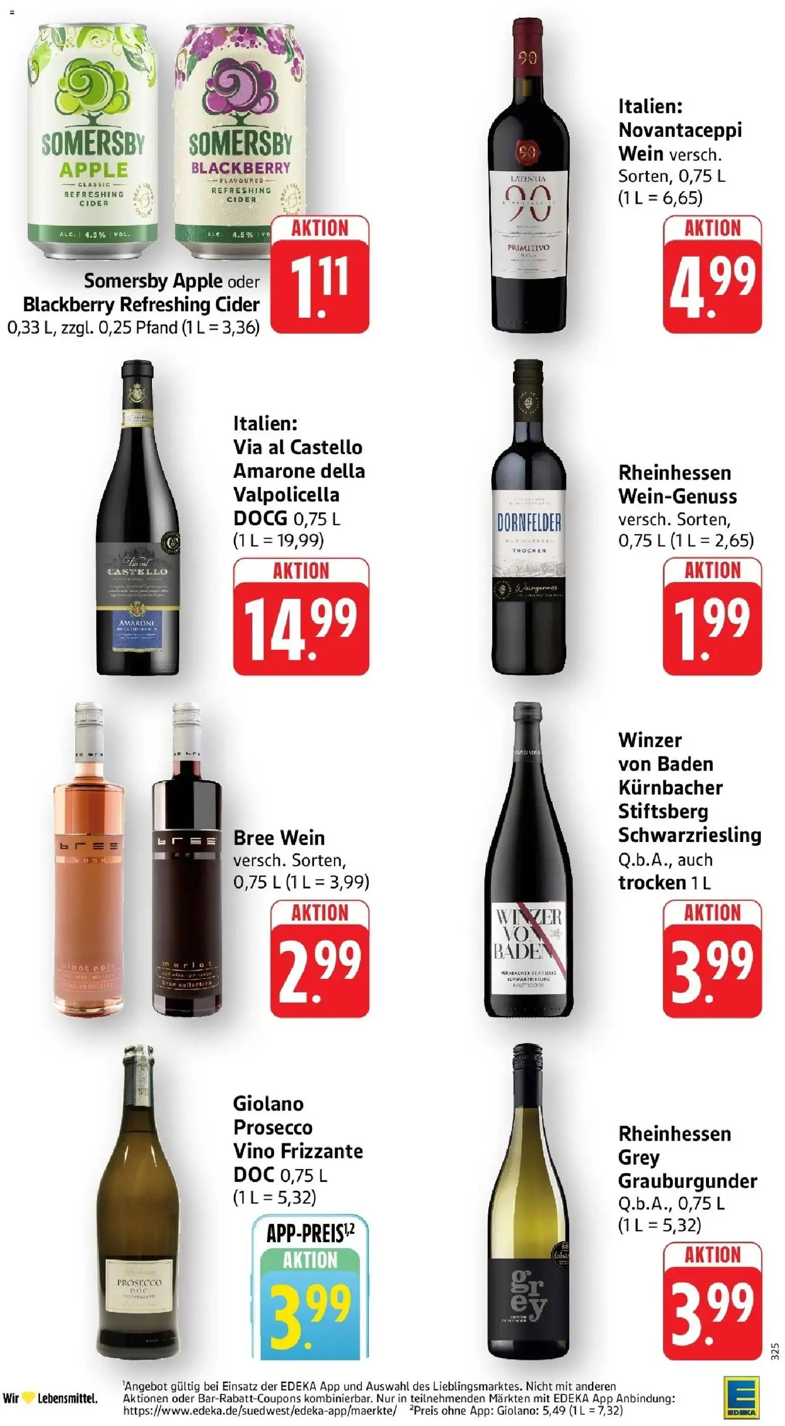 Edeka prospekt Schriesheim	 – gültig ab 05.04.2026 | Seite: 36 | Produkte: Merlot, Apple, Prosecco, Wein