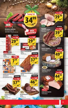 Pogląd oferty "Arhelan gazetka" - ważna od 27.03.2026 | Strona: 5 | Produkty: Kiełbasa, Kabanosy, Parówki, Kiełbasa krakowska
