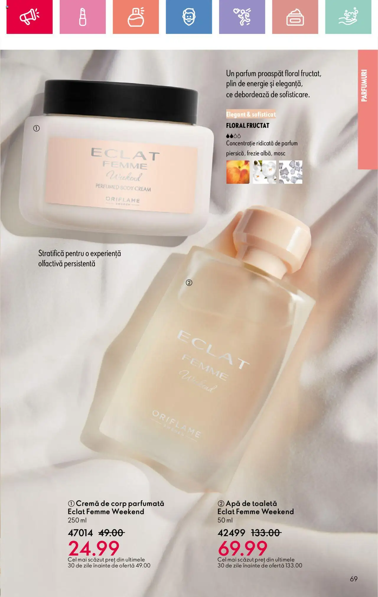 Oriflame catalog 10 2025 – valabil de la 06.07.2025 | Pagină: 69 | Produse: Body, Toaletă, Cremă de corp, Apă