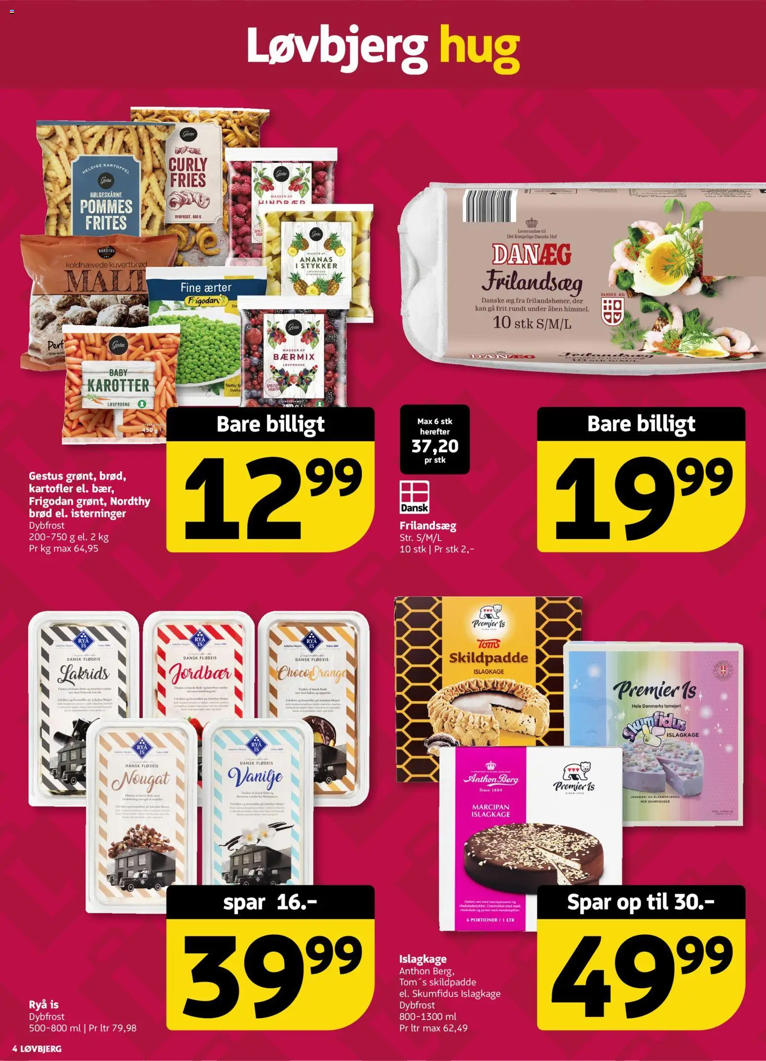 Løvbjerg tilbudsavis – gyldig fra 19.12.2025 | Side: 4 | Produkter: Æg, Kartofler, Ærter, Søm