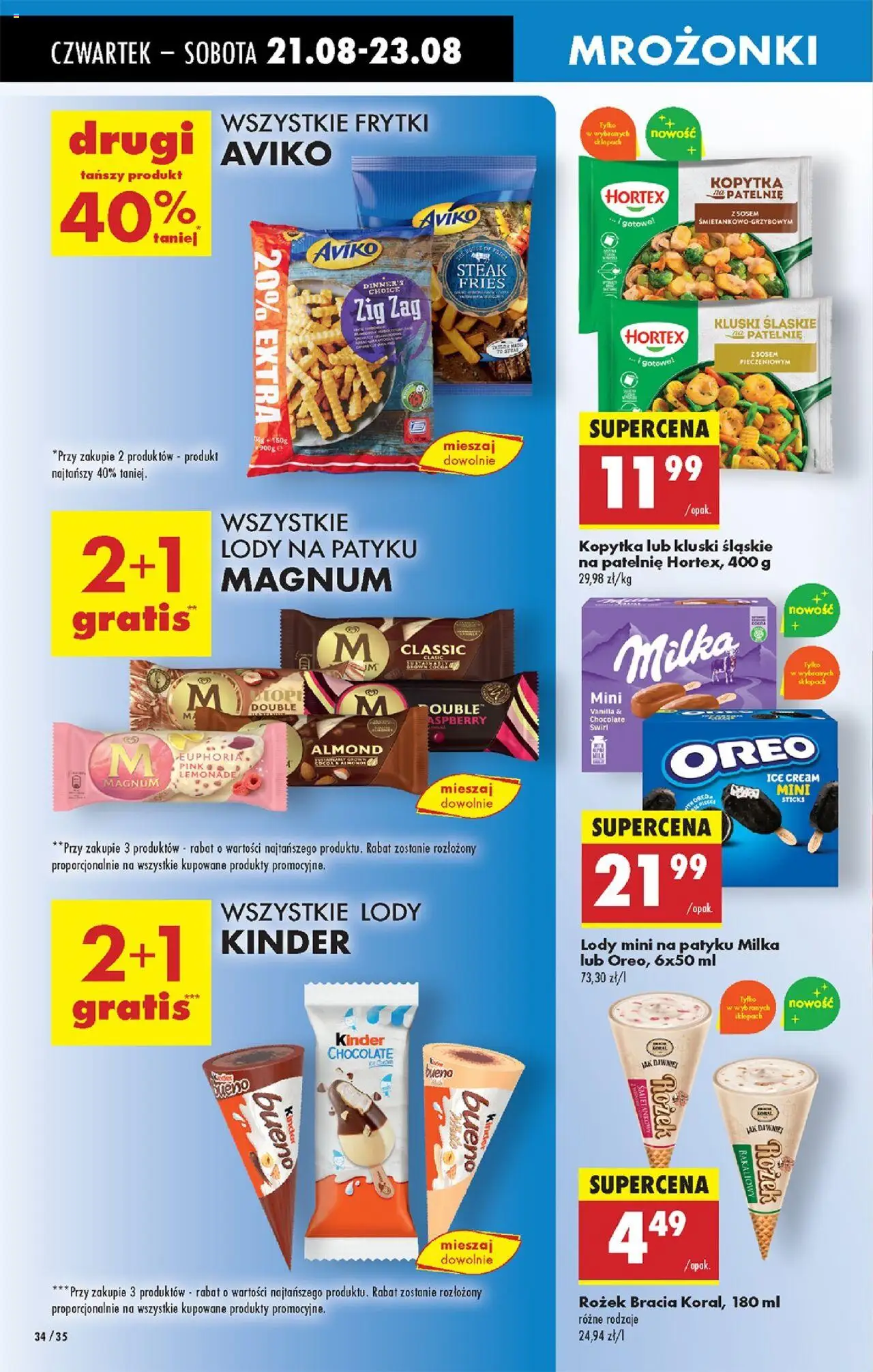 Biedronka gazetka - Oferta w tym tygodniu od 21.08.2025 | Strona: 40 | Produkty: Milka, Patelnie, Kopytka, Frytki