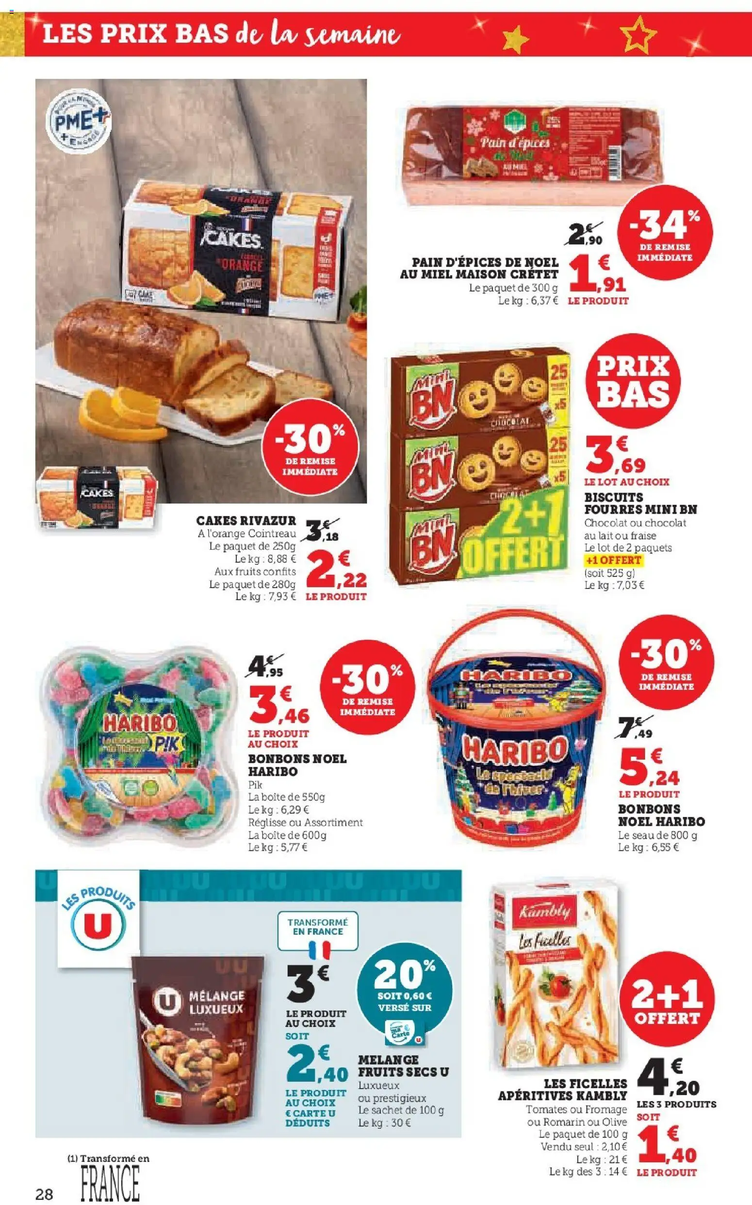 {H1} | Page: 28 | Produits: Fraise, Orange, Pain, Biscuits