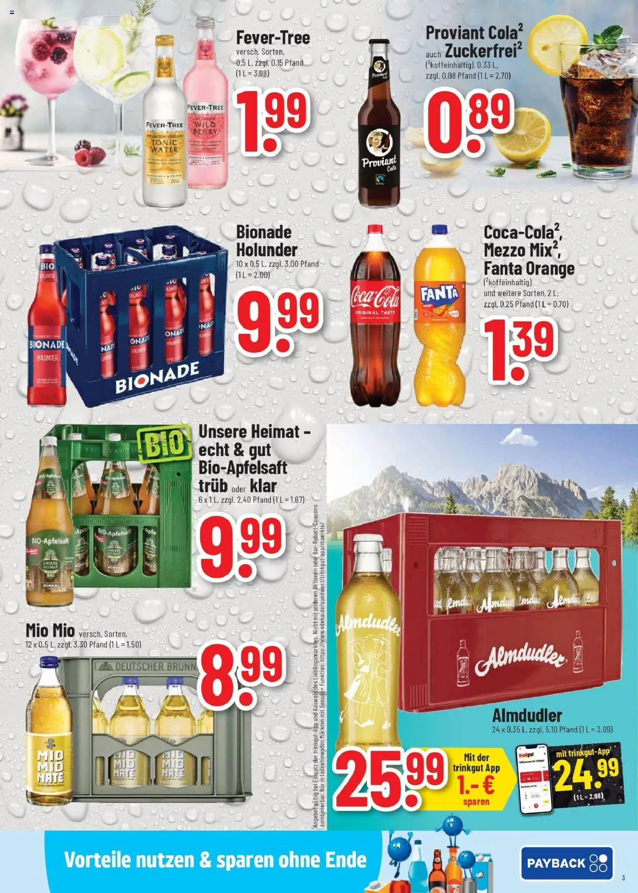 Trinkgut prospekt Frankfurt A.M.	 - gültig ab dem 06.07.2025 | Seite: 3 | Produkte: Coca cola, Fanta, Äpfel, Bionade