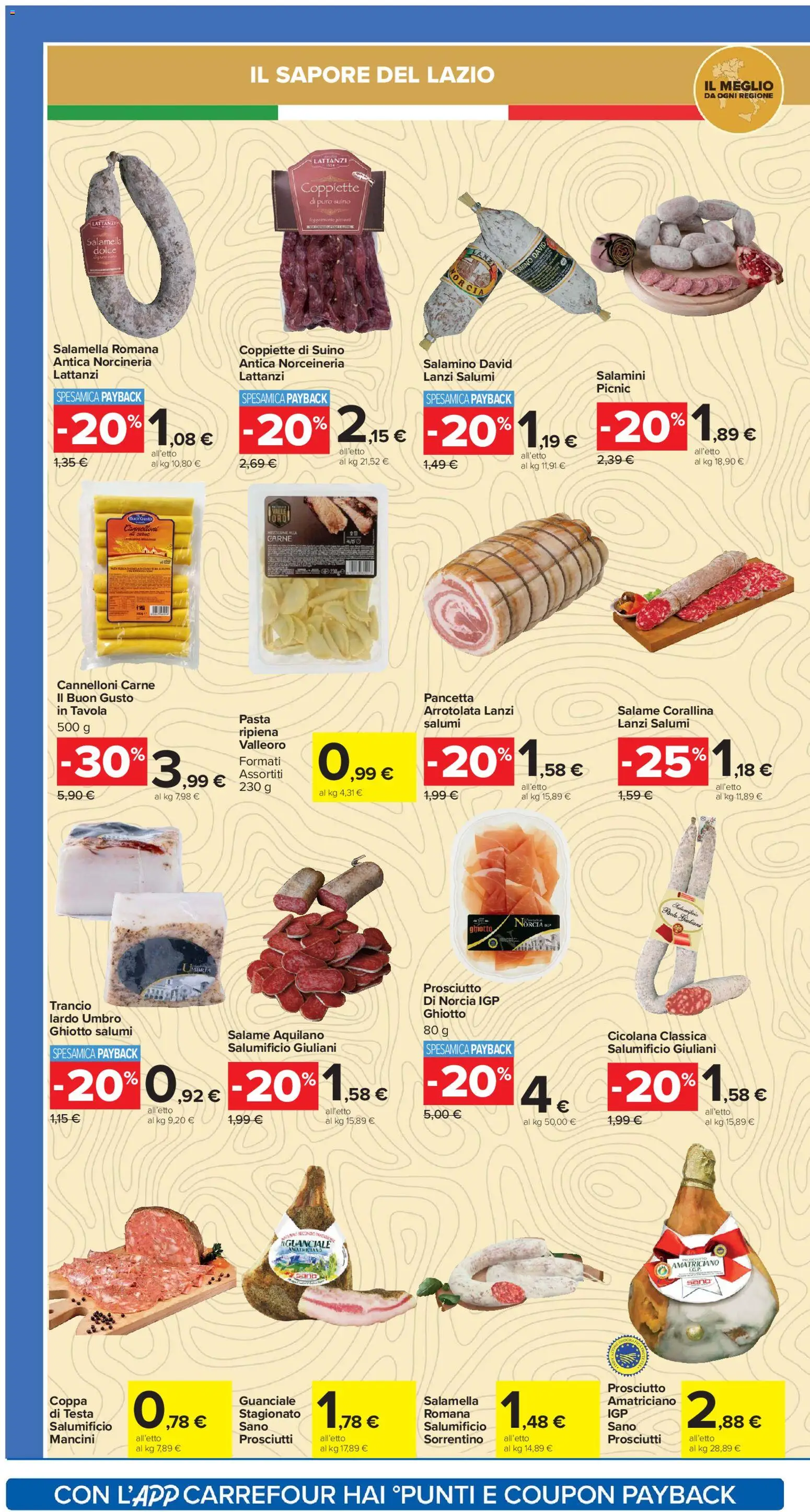 Volantino Carrefour del 16.12.2025 | Pagina: 12 | Prodotti: Salamella, Salame, Prosciutto, Guanciale