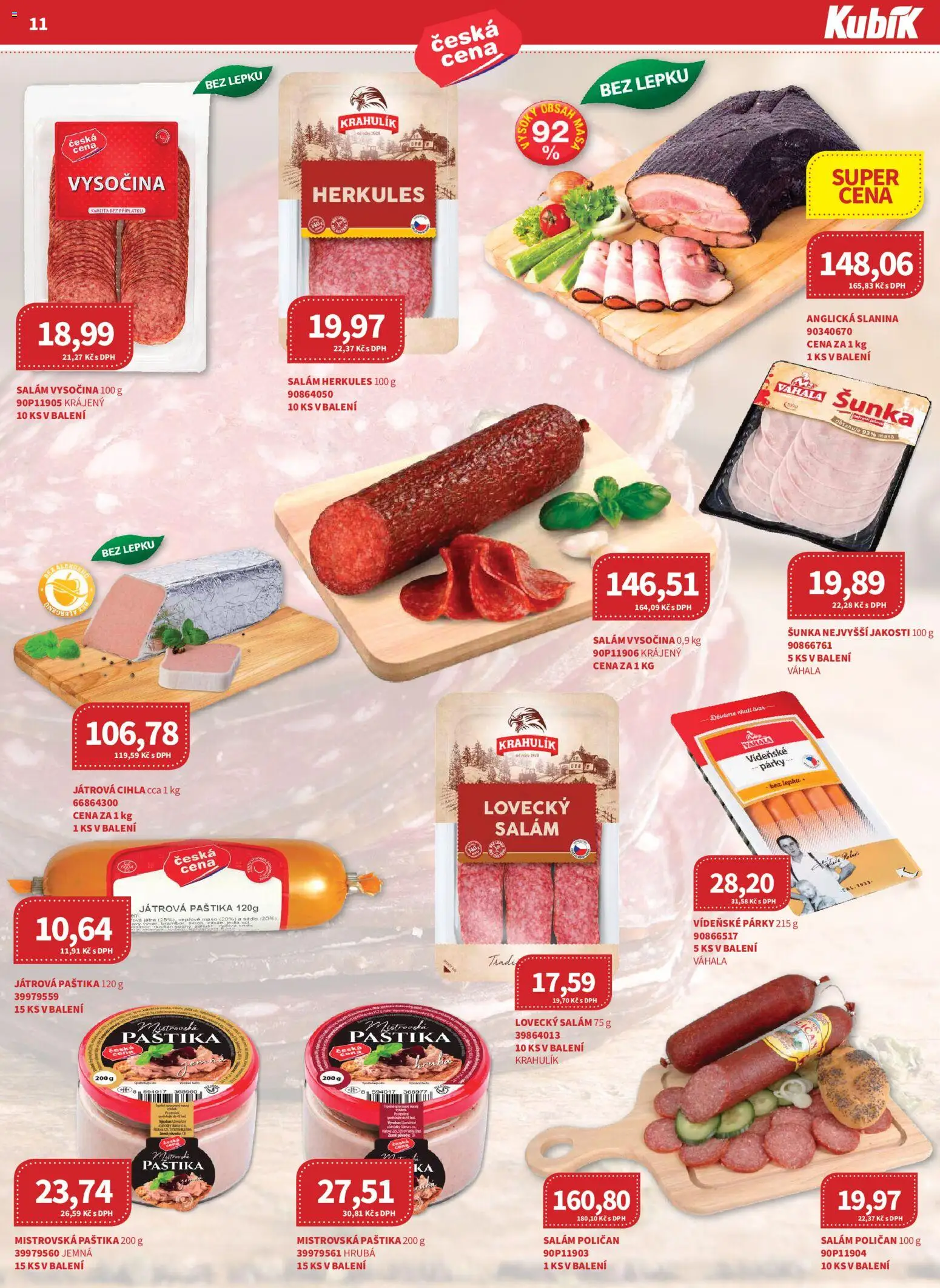 Kubík leták - Velkoobchod 11/2025 od 01.11.2025 | Strana: 11 | Produkty: Šunka, Anglická slanina, Vysočina, Paštika