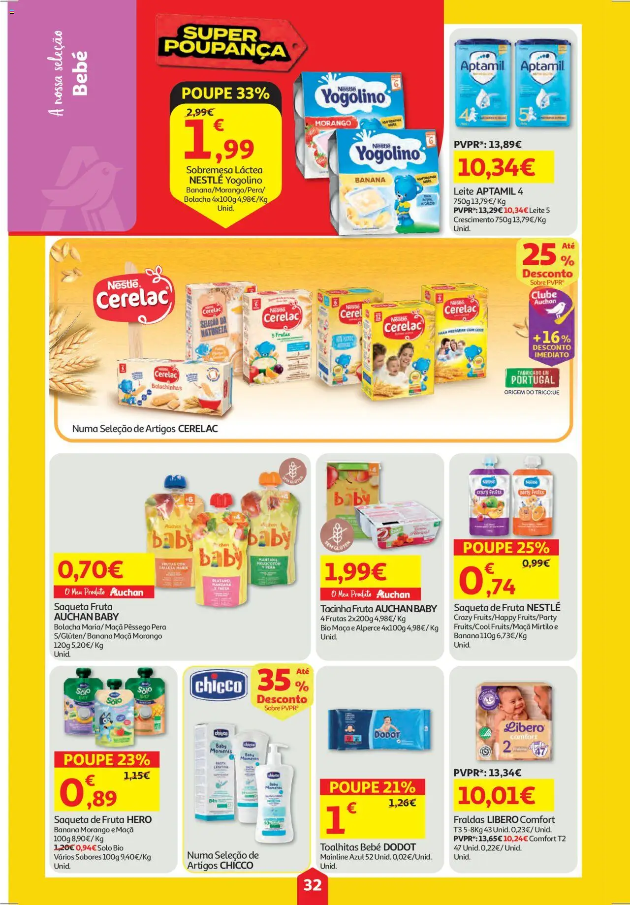 Auchan folheto │ válido de 11.09.2025 | Página: 32 | Produtos: Banana, Leite, Nestlé, Maça