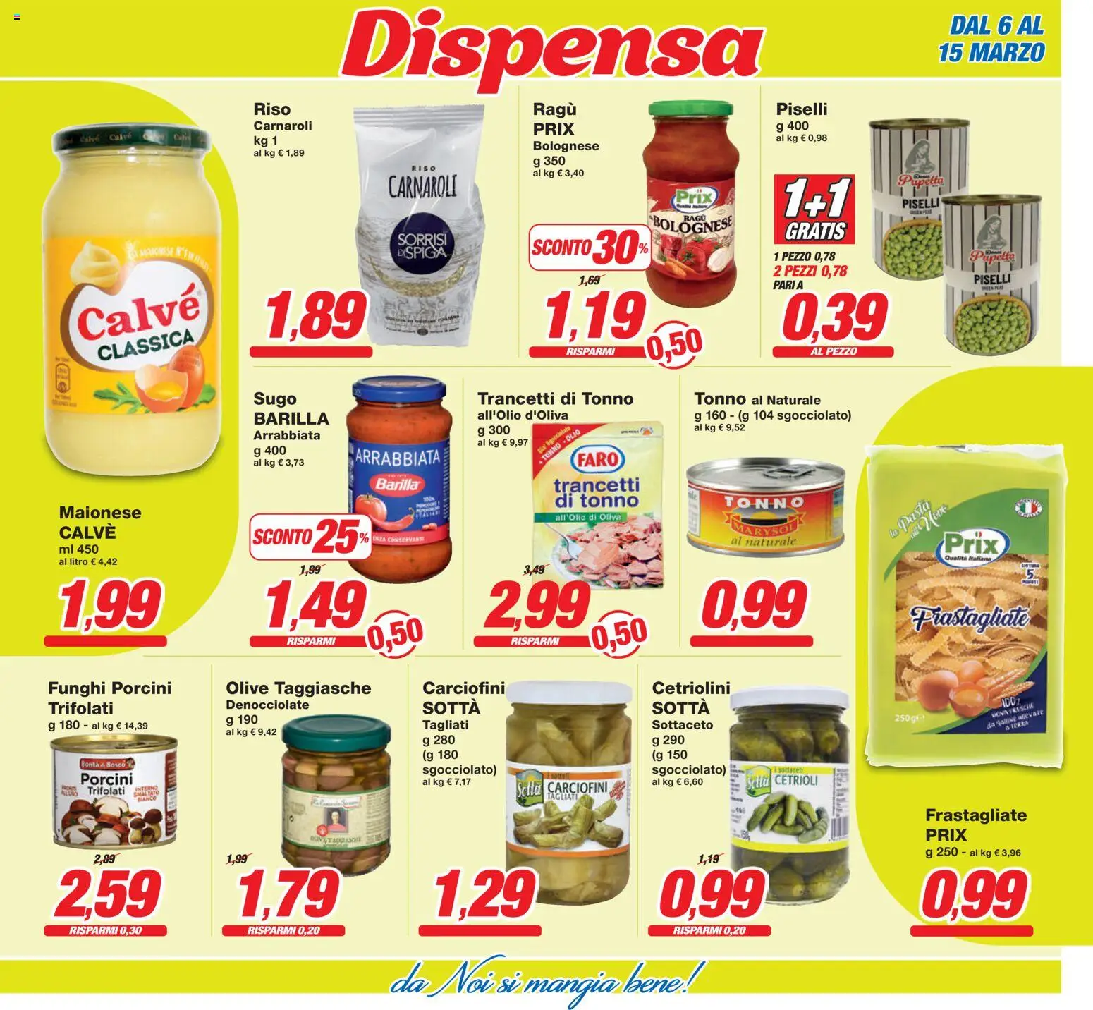 Volantino Prix del 06.03.2026 | Pagina: 24 | Prodotti: Pasta, Funghi, Ragú, Tonno