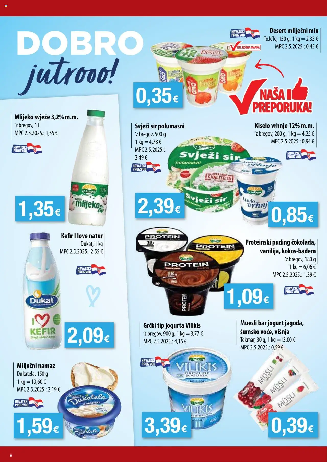 NTL katalog | vrijedi od 20.08.2025 | Stranica: 6 | Proizvodi: Jogurt, Kiselo vrhnje, Svježi sir, Kefir