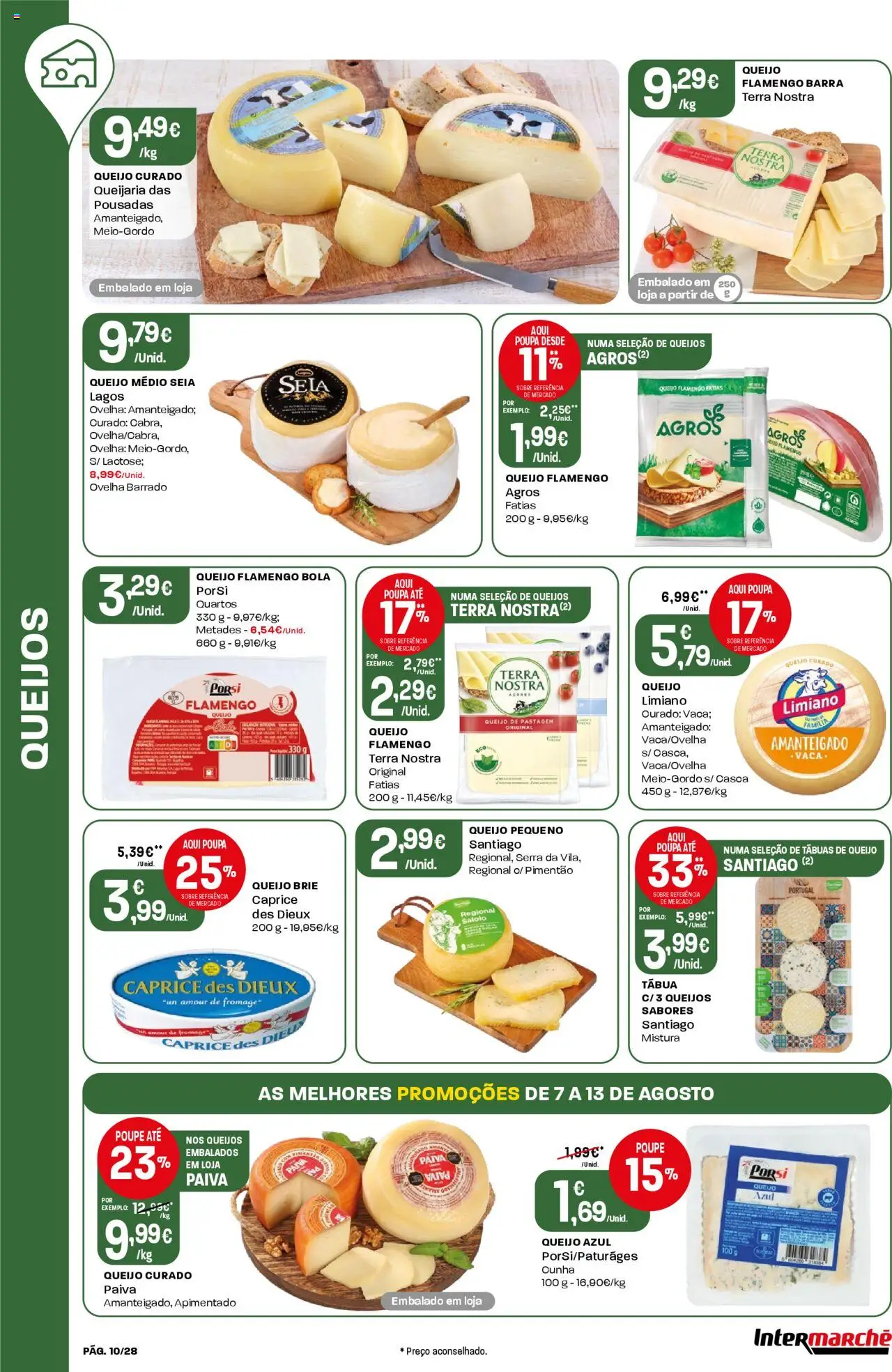 Intermarché folheto │ válido de 07.08.2025 | Página: 10 | Produtos: Tábua, Pimentão, Queijo