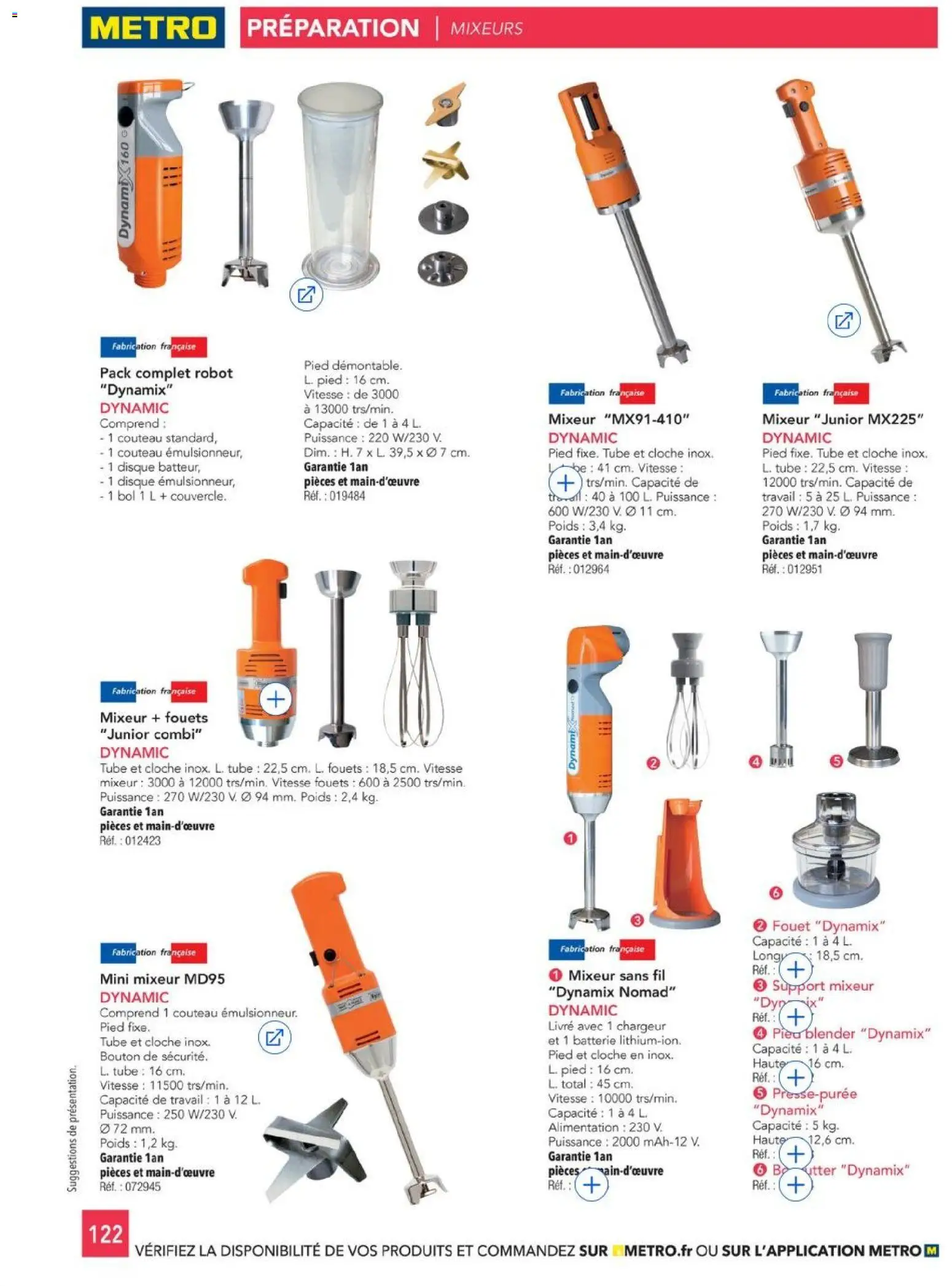 {H1} | Page: 122 | Produits: Couteau, Poids, Cloche, Batterie