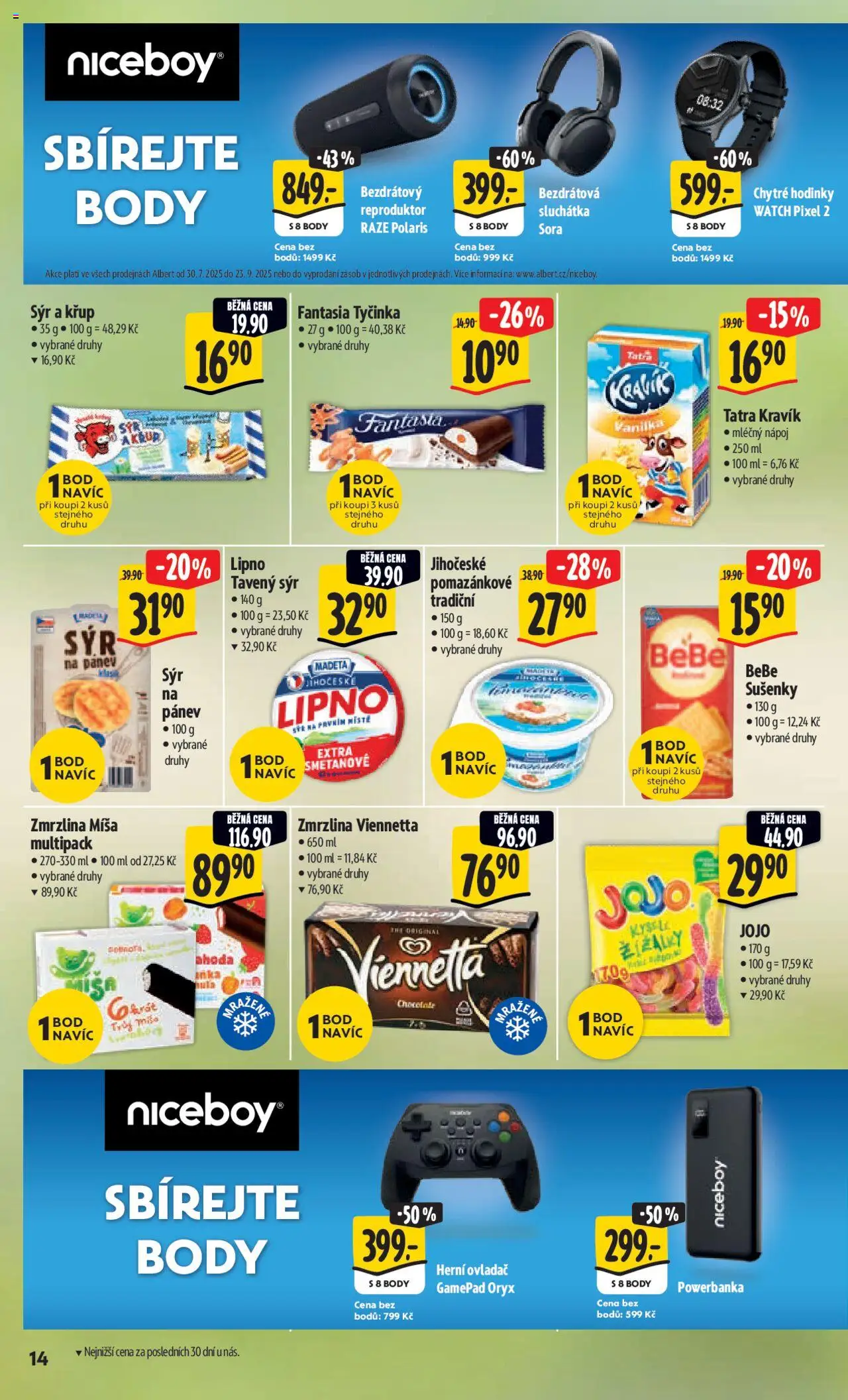 Albert leták - Hypermarket od 27.08.2025 | Strana: 22 | Produkty: Niceboy, Viennetta, Hodinky, Body