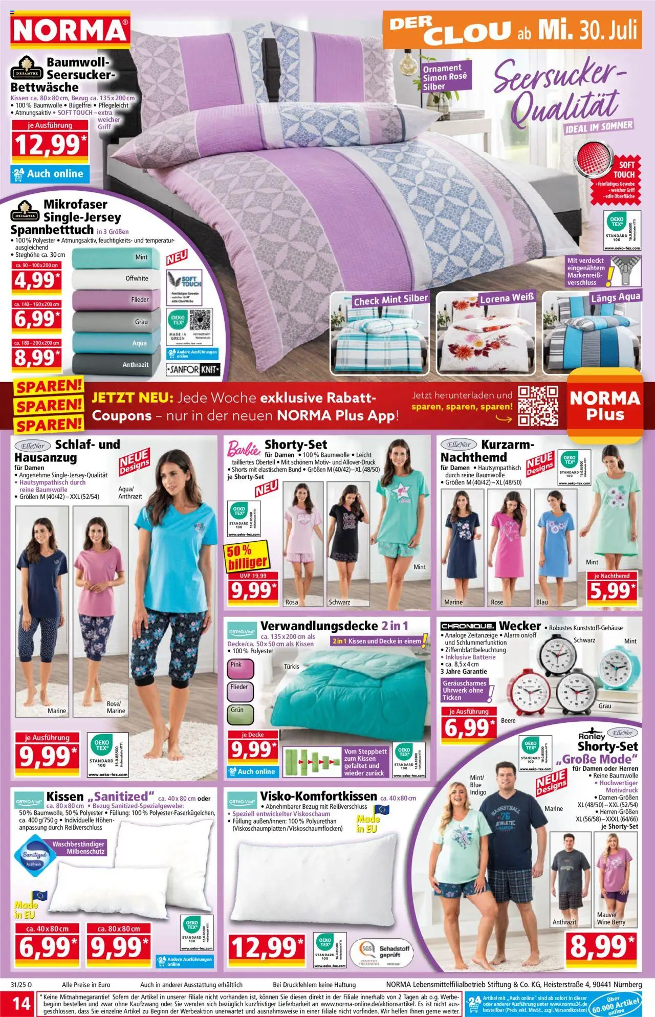 Norma Prospekt 	 - gültig ab dem 28.07.2025 | Seite: 14 | Produkte: Kissen, Bettwäsche, Batterie, Basketball