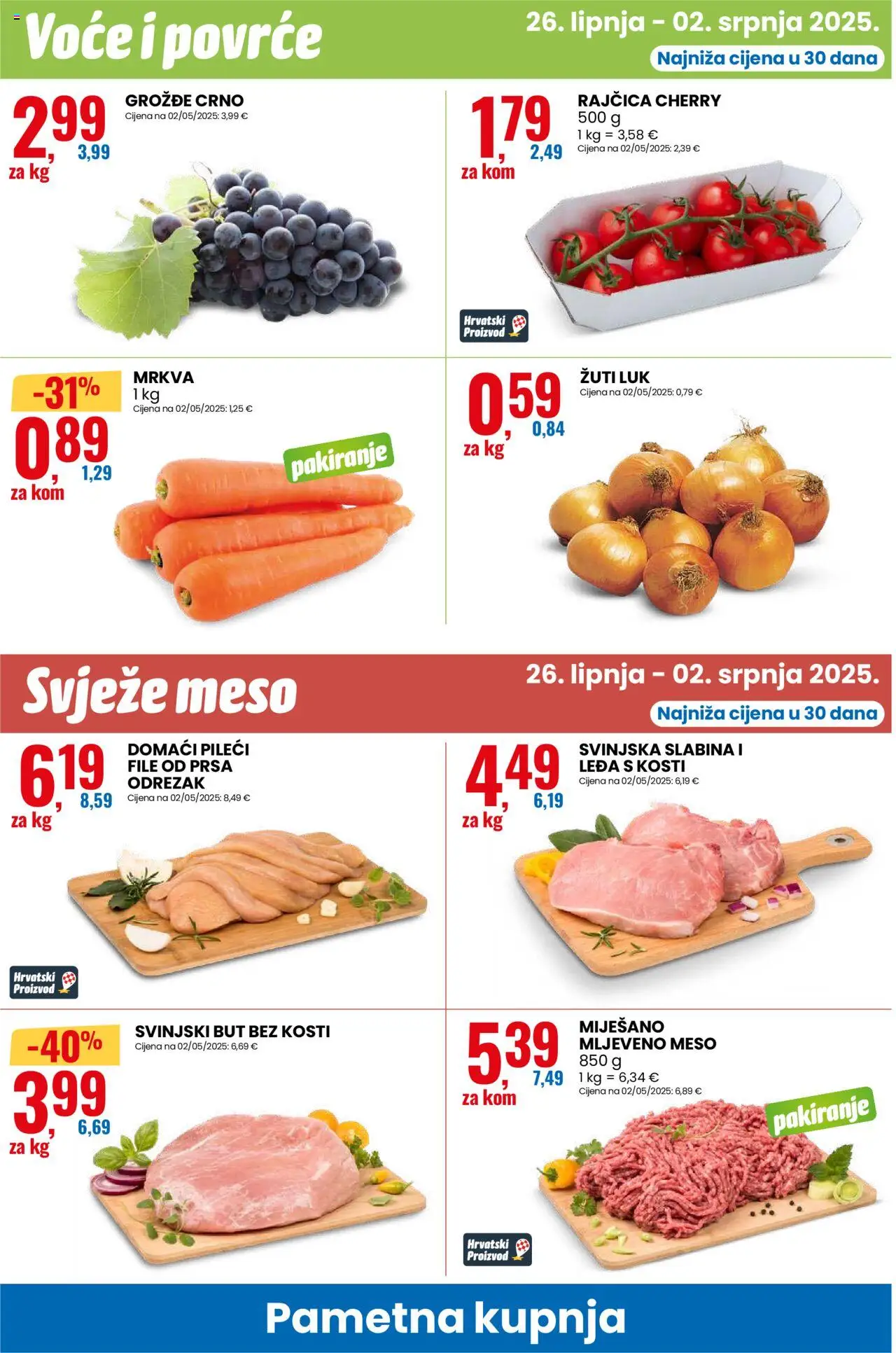 Eurospin katalog | vrijedi od 26.06.2025 | Stranica: 14 | Proizvodi: Pileći file, Meso, Mljeveno meso, Voće