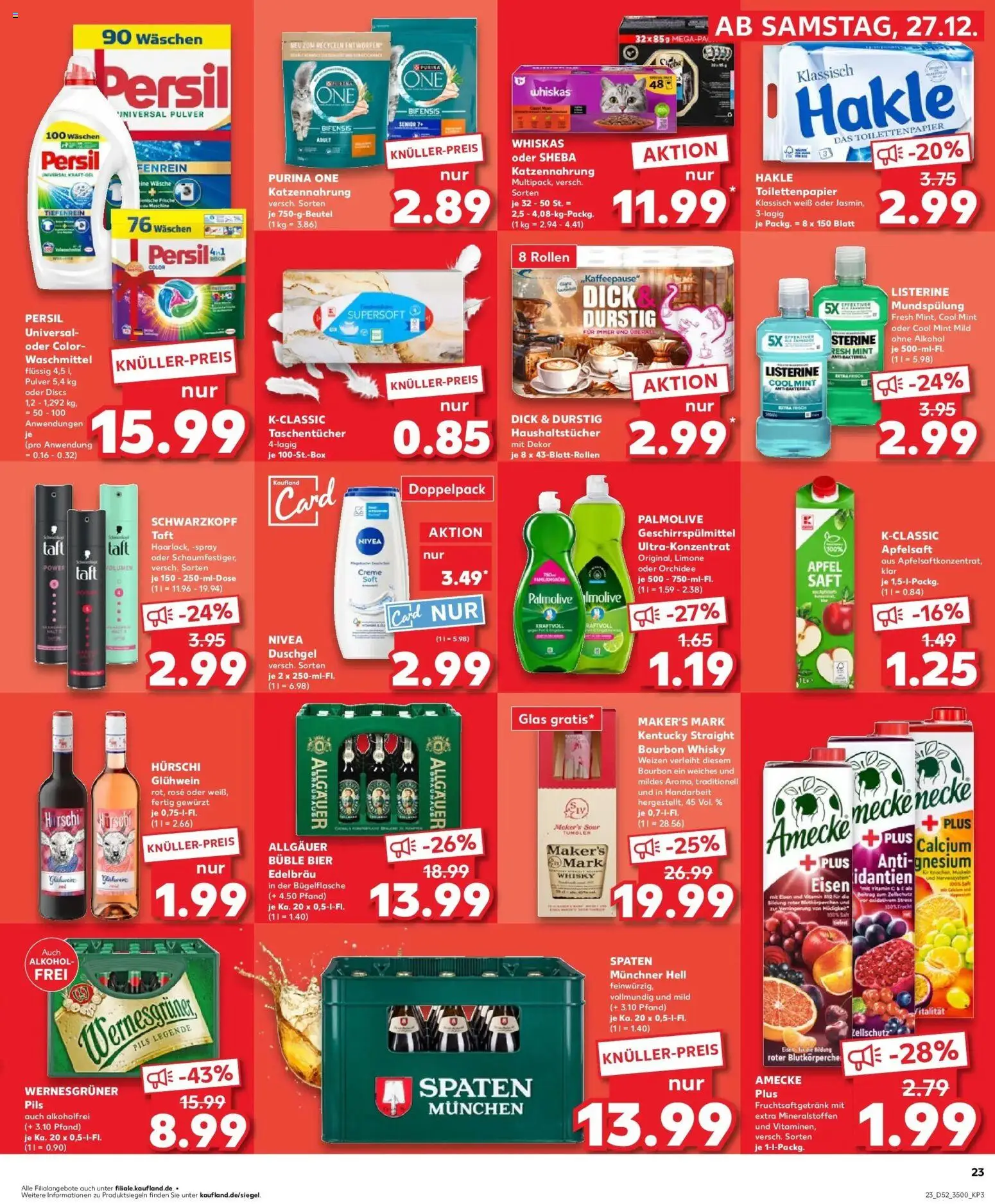 Kaufland prospekt Zwickau	 – gültig ab 28.12.2025 | Seite: 23 | Produkte: Wernesgruner, Äpfel, Whiskas, Listerine