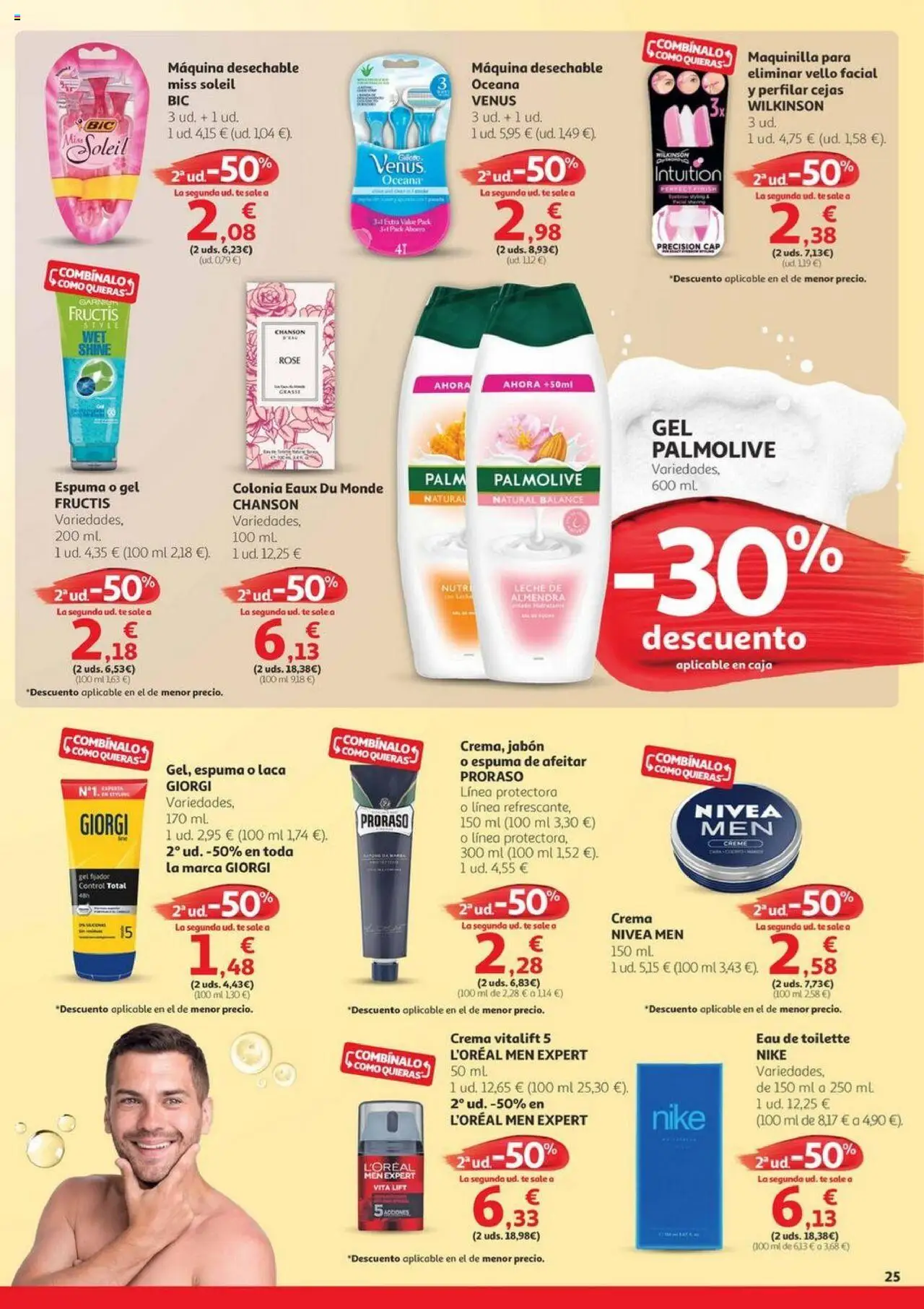 Alcampo - Aniversario │ válido desde el 03.06.2025 | Página: 25 | Productos: Espuma de afeitar, Máquina desechable, Leche, Té