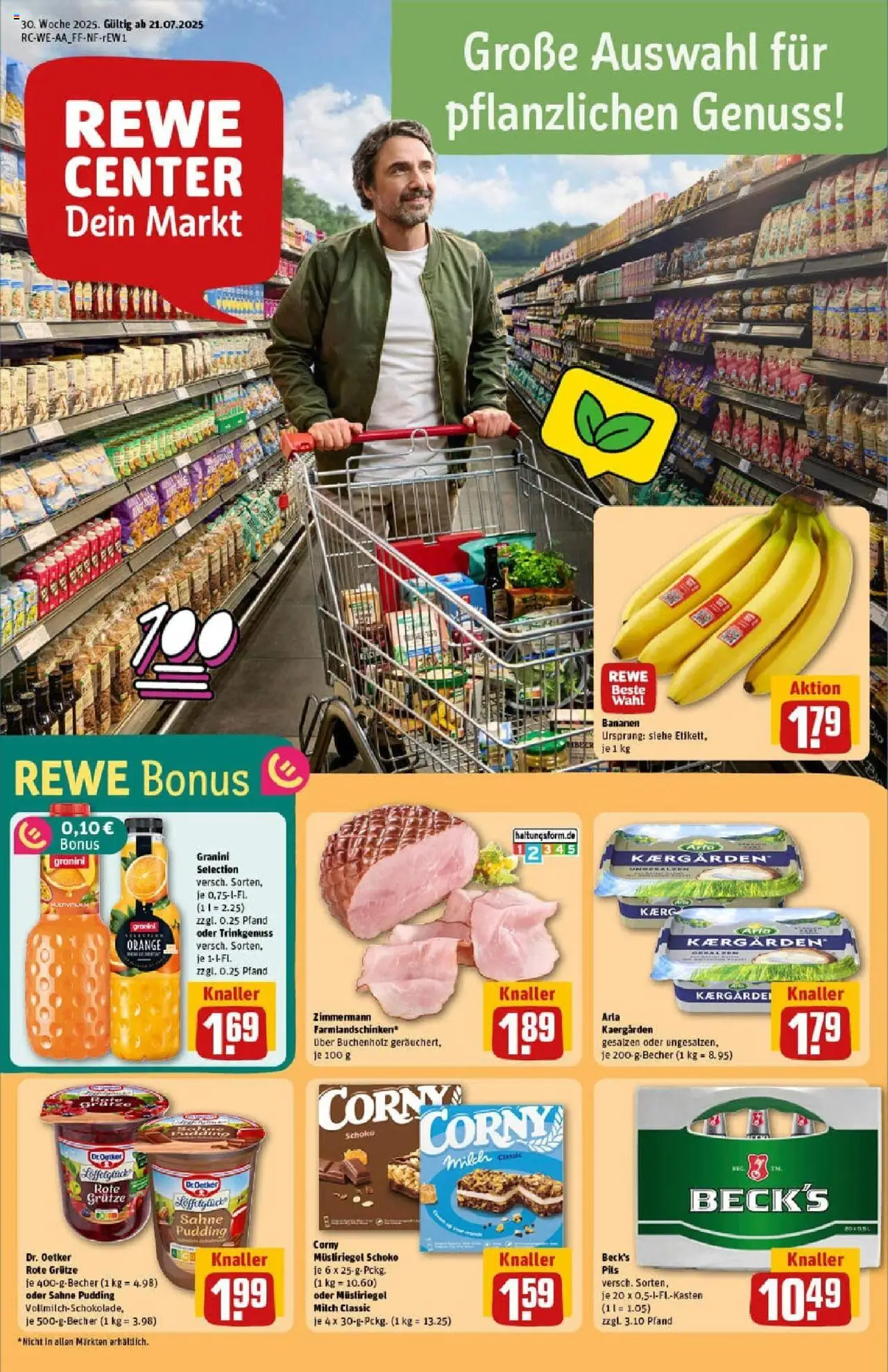 Rewe prospekt Euskirchen	 - gültig ab dem 20.07.2025 | Seite: 1 | Produkte: Butter, Pils, Bananen, Pudding