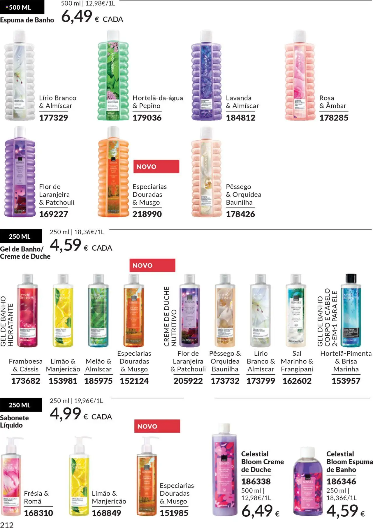 Catálogo Avon Campanha 10 │ válido de 01.10.2025 | Página: 212 | Produtos: Sabonete líquido, Gel de banho, Melão, Creme