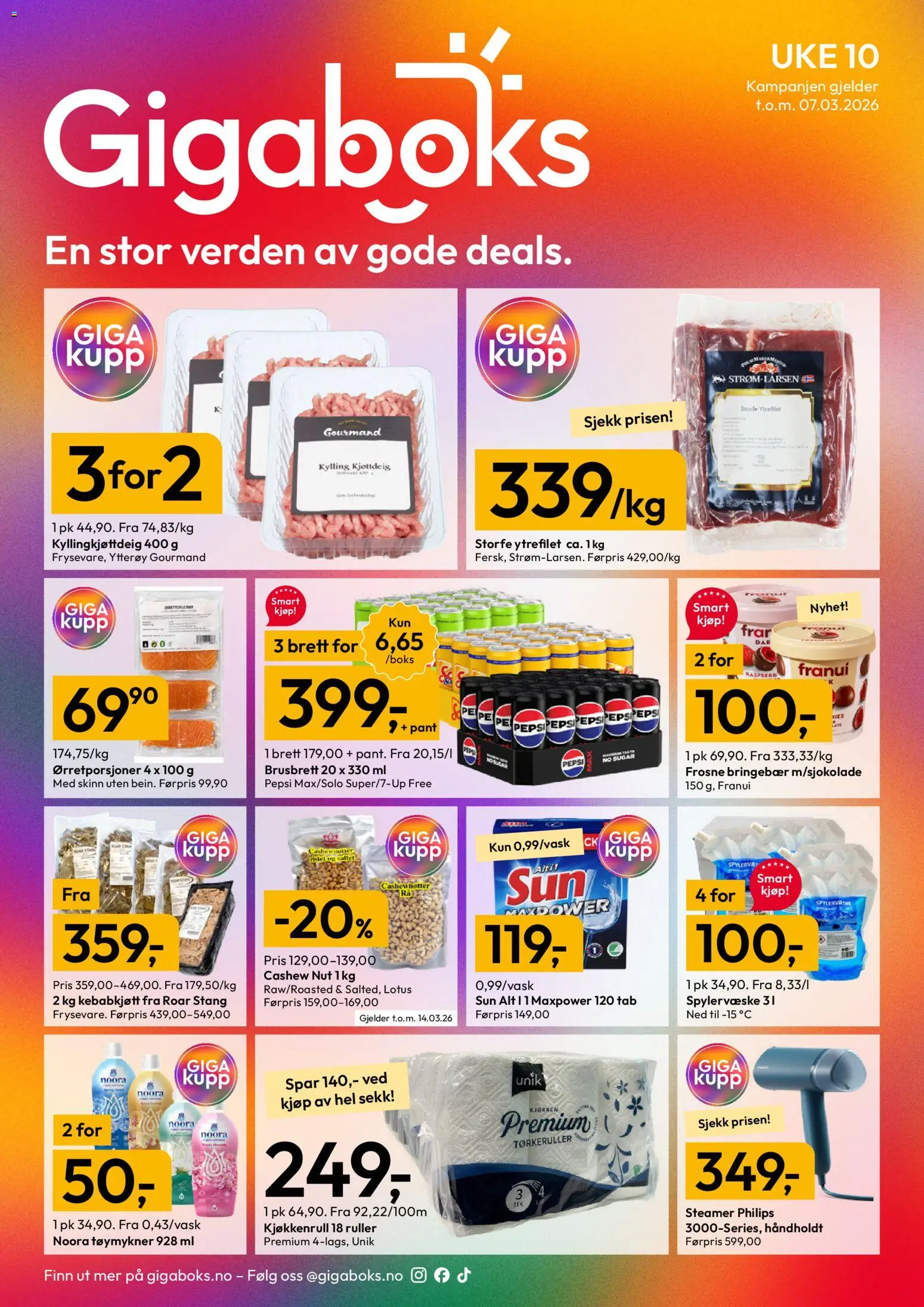 {H1} | Side: 1 | Produkter: Kylling, Kjøttdeig, Sparris, Маслянка