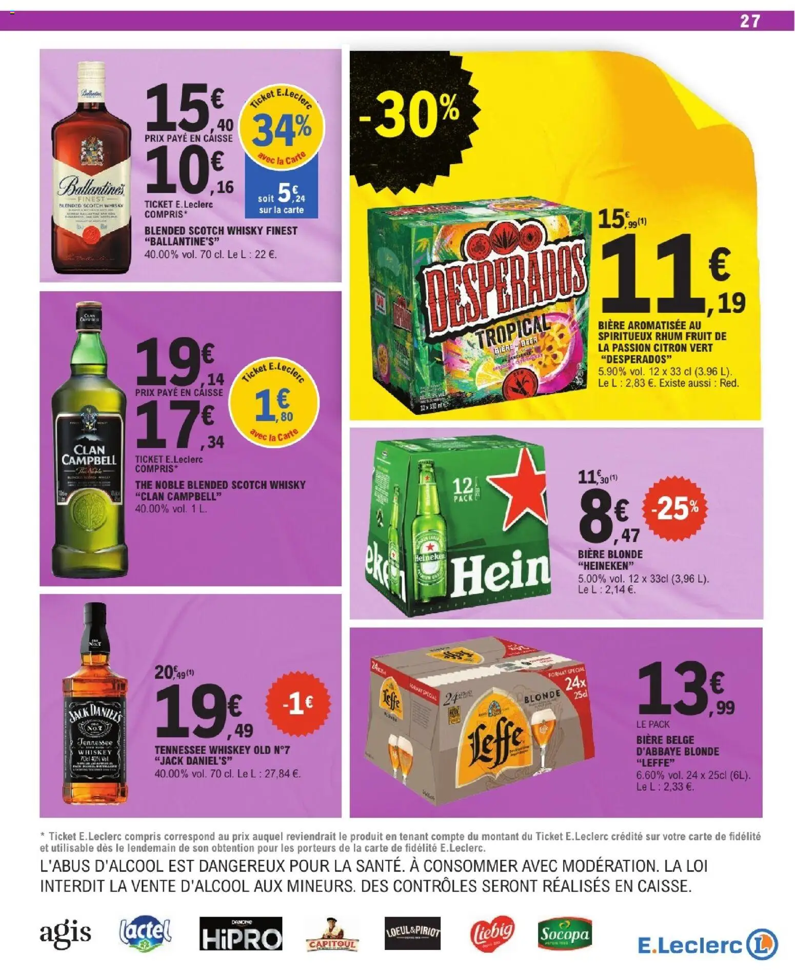 {H1} | Page: 27 | Produits: Whisky, Citron, Citron vert, Bière