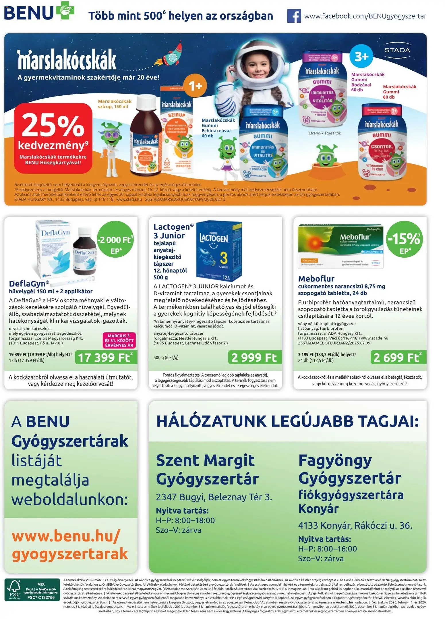 BENU Gyógyszertárak akciós ujság - amely érvényes a következő dátumtól: 01.03.2026 | Oldal: 28 | Termékek: Applikátor, Narancs