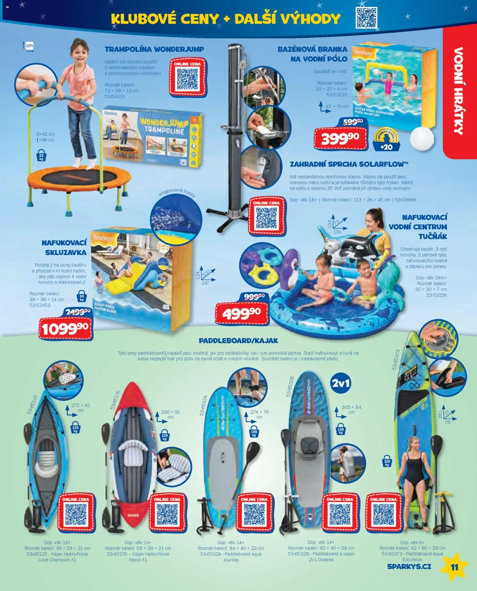 Sparkys katalog Léto 2026 od 01.05.2026 | Strana: 11 | Produkty: Kajak, Pádlo, Paddleboard, Trampolína