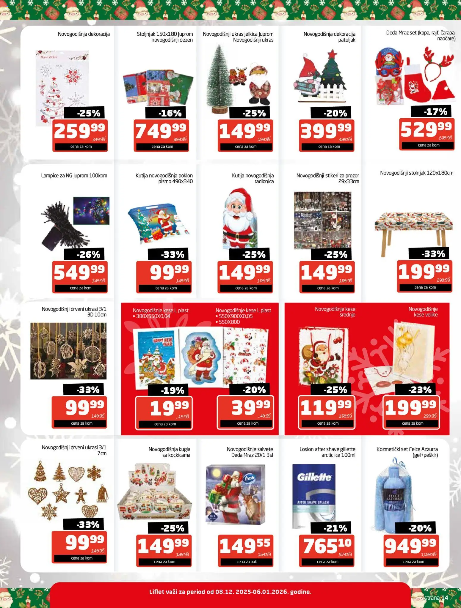 Gomex katalog - važi od 08.12.2025 | Strana: 14 | Proizvode: Naočare, Salvete, Kutija, Stolnjak