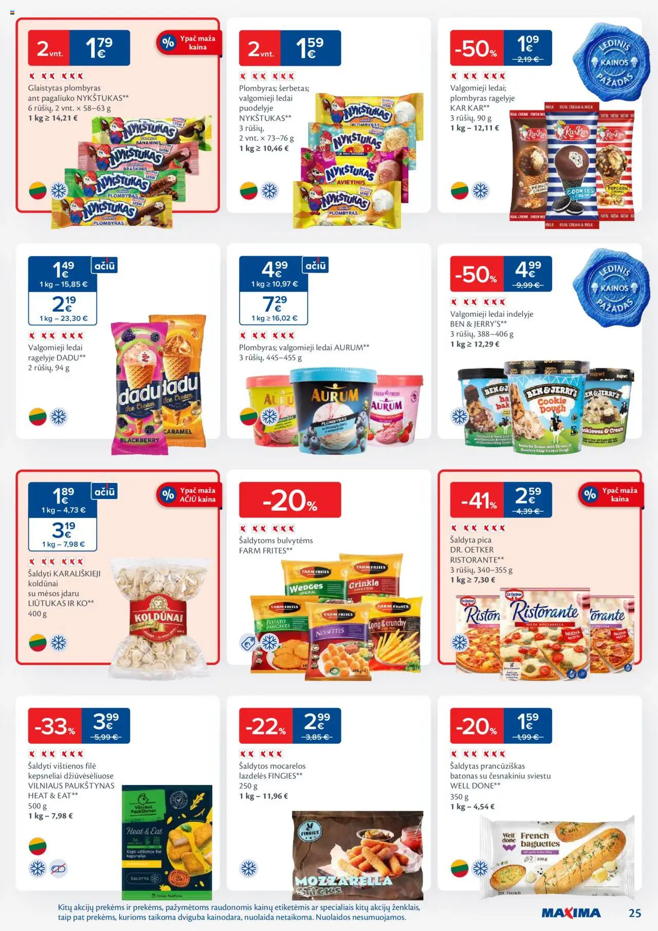 MAXIMA leidinys│galioja nuo 17.06.2025 | Puslapis: 25 | Prekių: Ledai, Plombyras, Pica, Valgomieji ledai