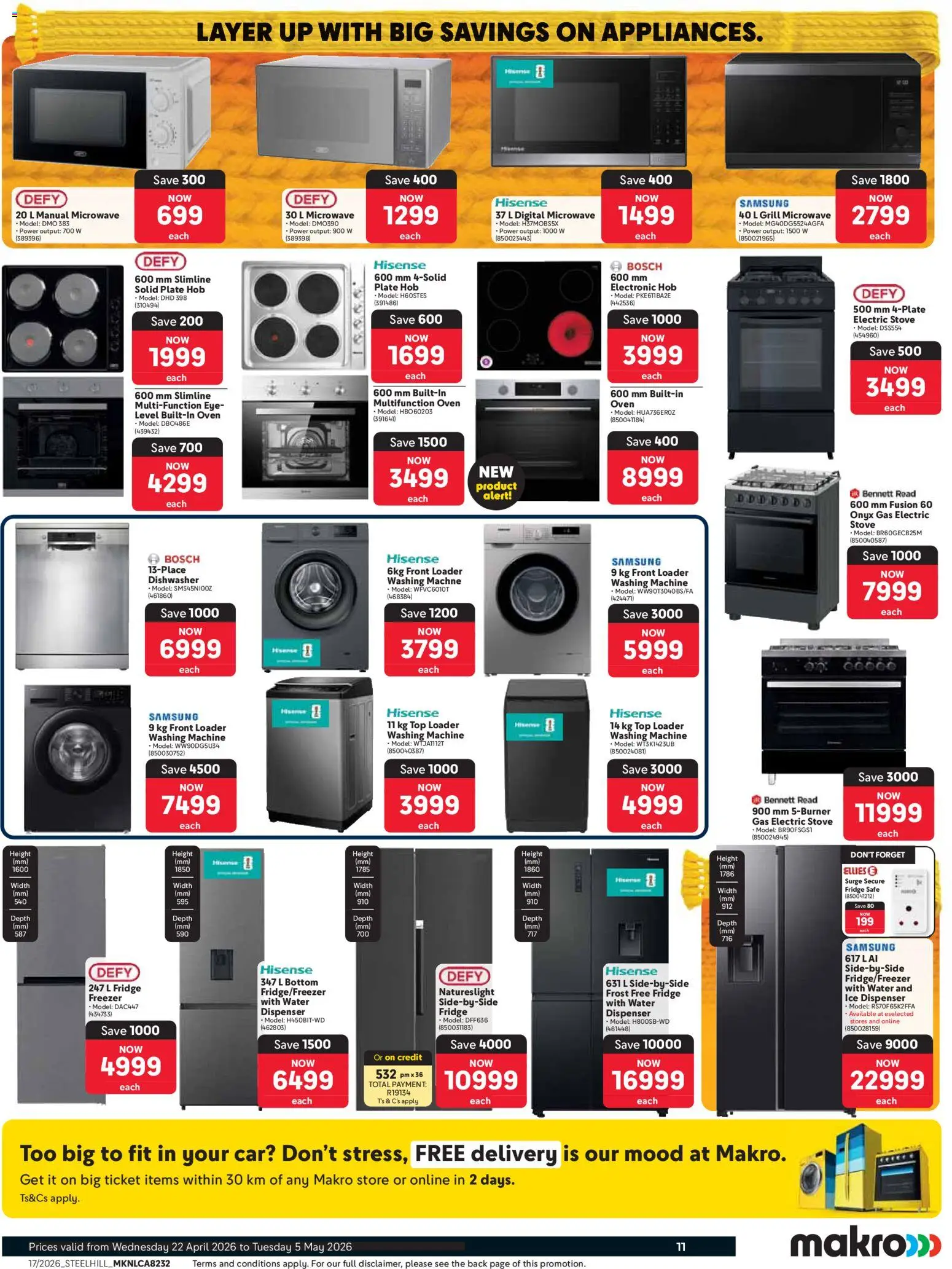 New Makro catalogue – valid from 22.04.2026 | Page: 11 | Products: Oven, Dishwasher, Plate, Grill