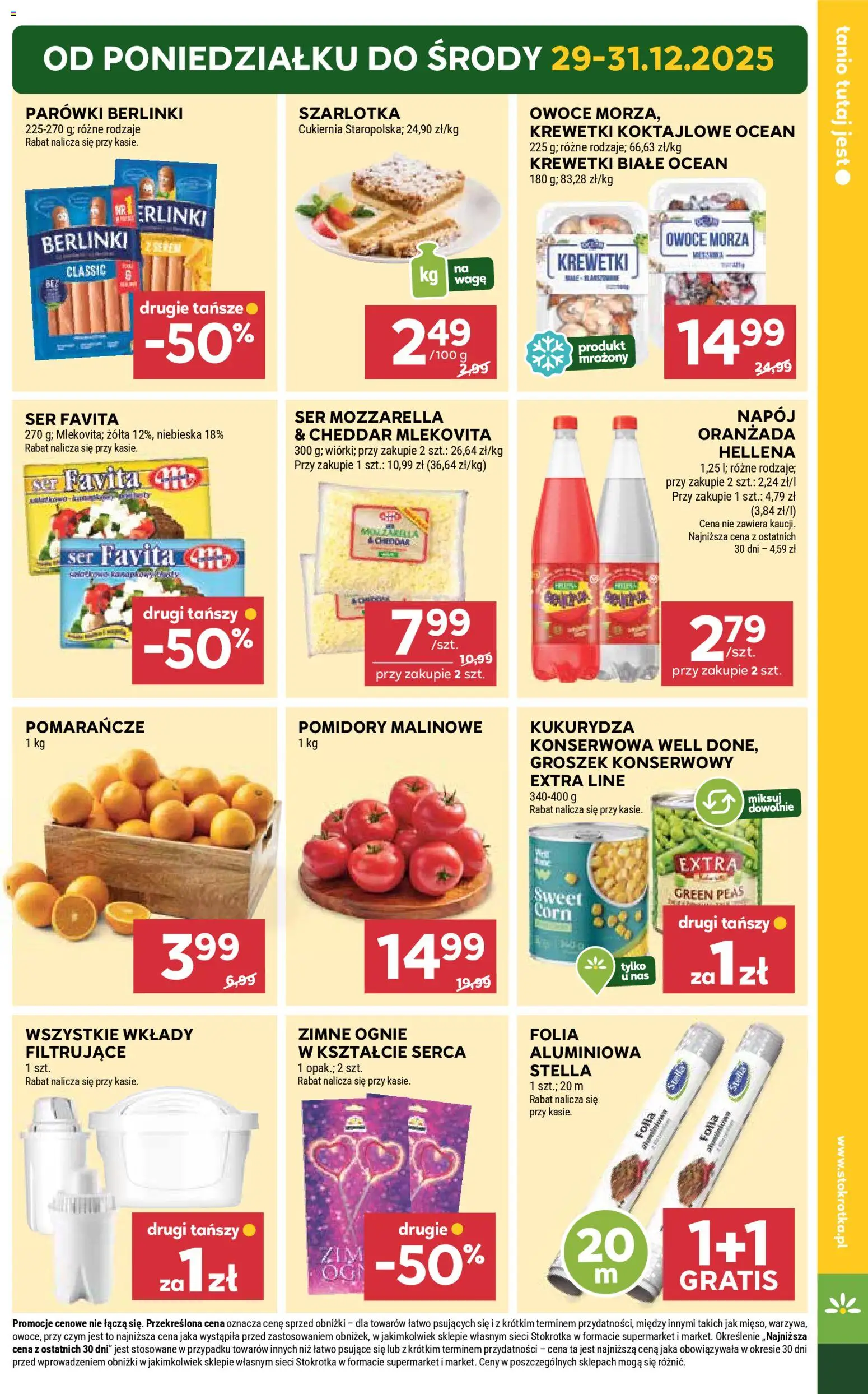 Stokrotka Gazetka - Market od 29.12.2025 | Strona: 5 | Produkty: Parówki berlinki, Kukurydza, Krewetki koktajlowe, Mozzarella