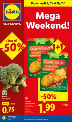 Anteprima del volantino Lidl Mega Weekend catalogo valido a partire dal 09.01.2026