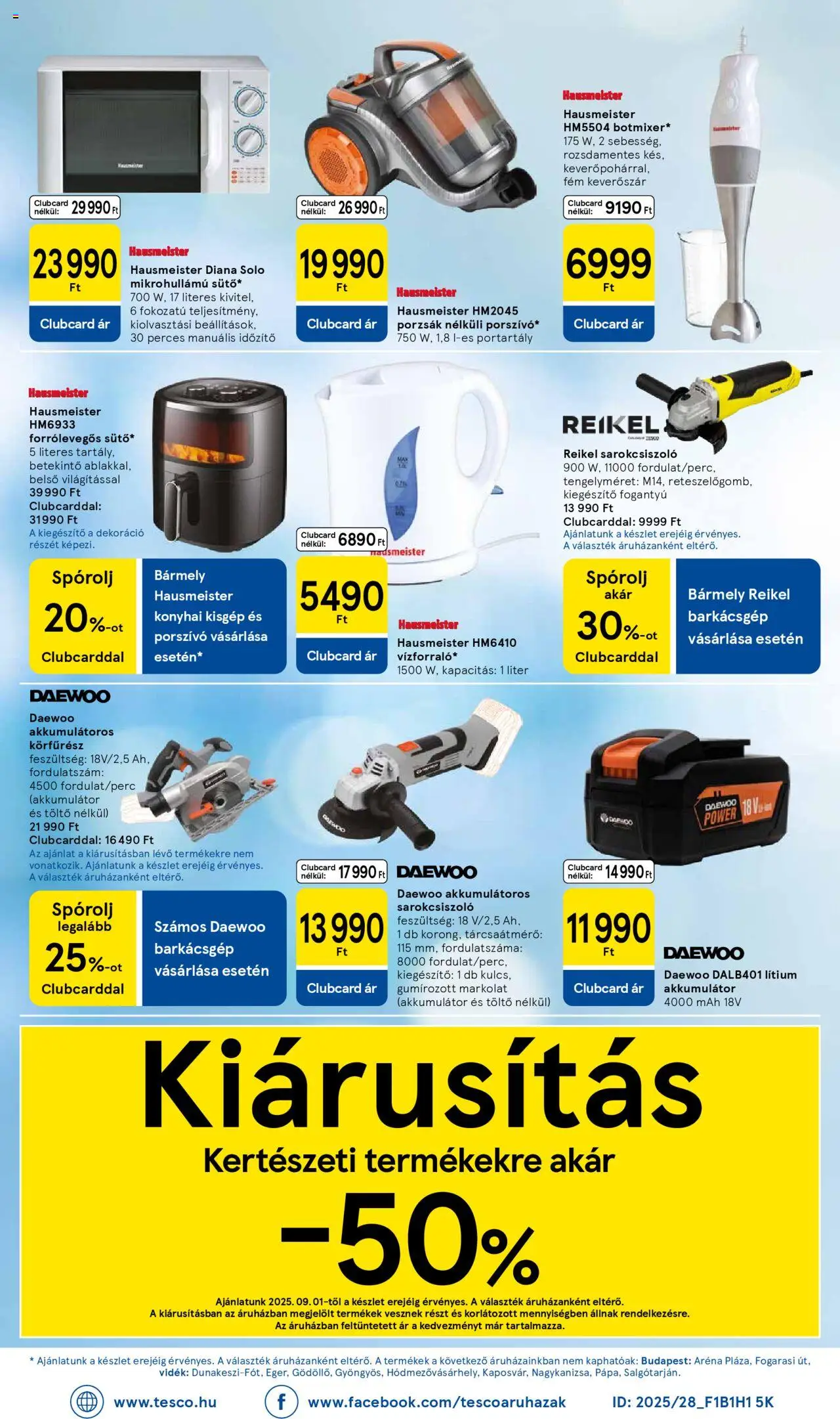 Tesco akciós ujság - amely érvényes a következő dátumtól: 04.09.2025 | Oldal: 32 | Termékek: Körfűrész, Porszívó, Sarokcsiszoló, Dekoráció