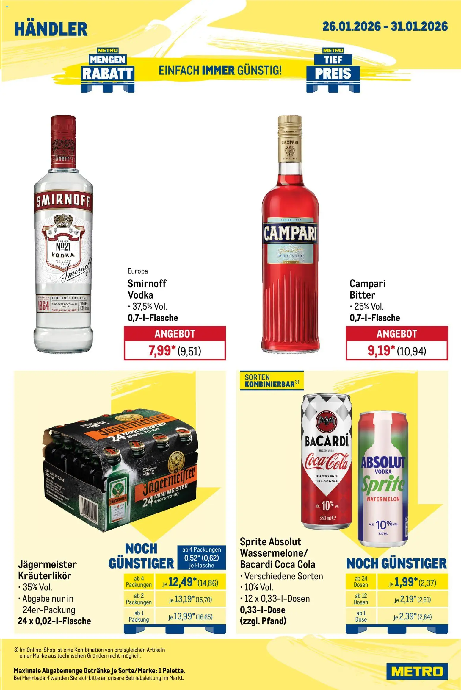 Metro Wochen-Angebote Händler – gültig ab 26.01.2026 | Seite: 5 | Produkte: Coca cola, Cola, Rum, Vodka