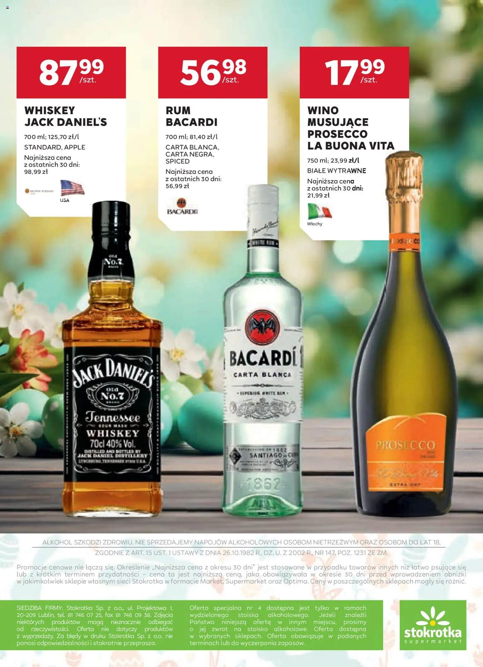 Stokrotka gazetka - Oferta alkoholowa od 19.03.2026 | Strona: 33 | Produkty: Stokrotka, Wino, Alkohol, Prosecco