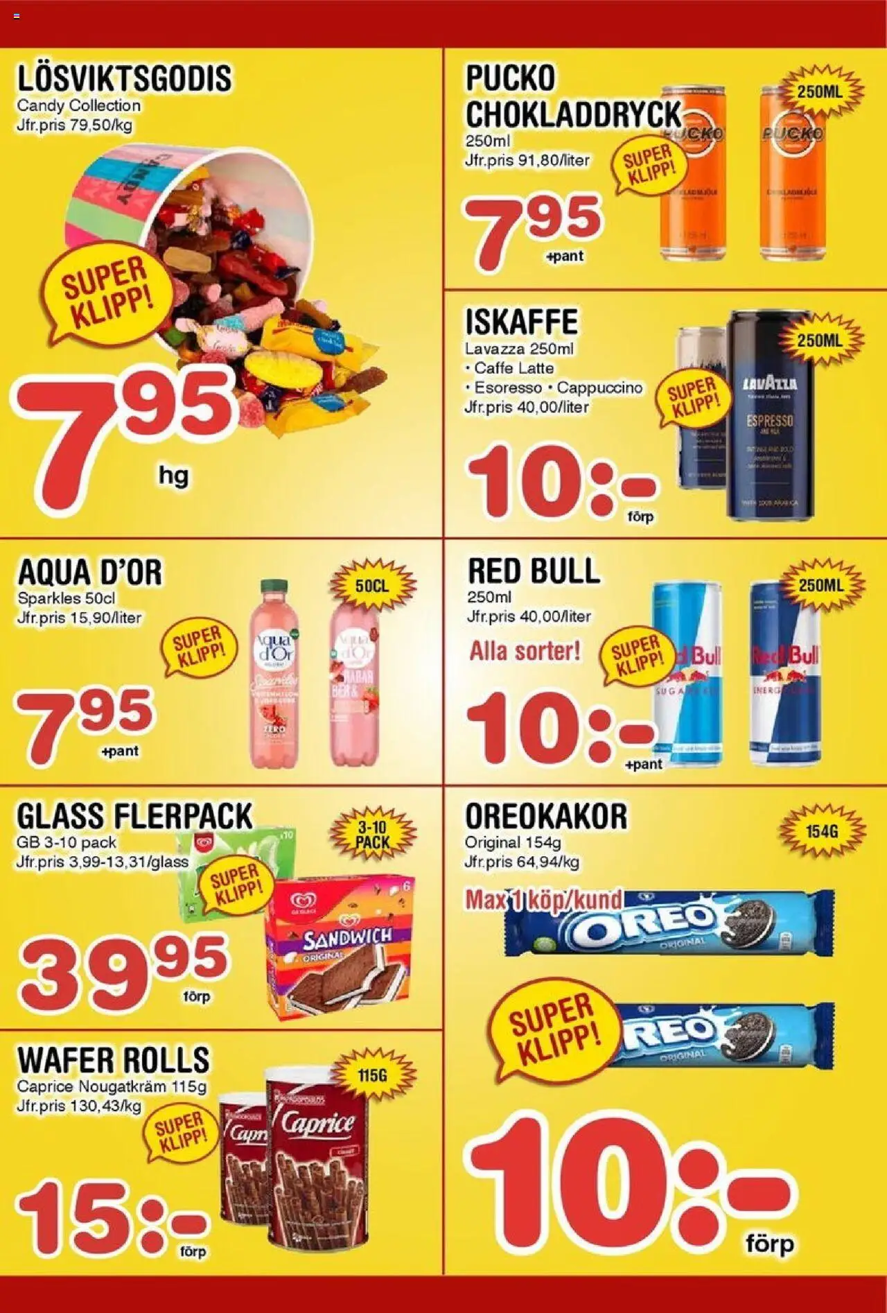 Nya Pulsen reklamblad aktuell från 20.10.2025 | Sida: 14 | Produkter: Red bull, Sandwich, Iskaffe, Glass