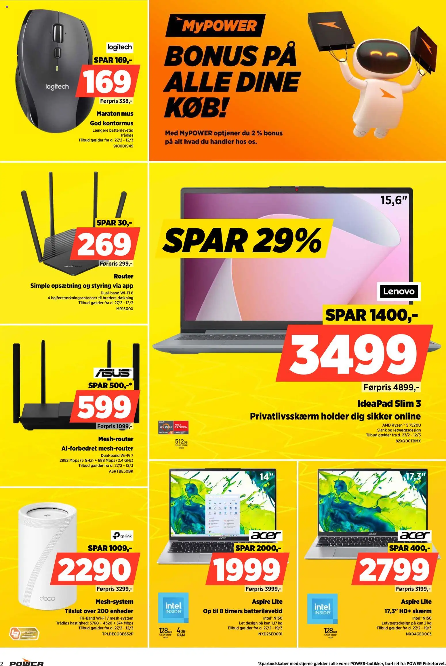 Power tilbudsavis – gyldig fra 03.04.2026 | Side: 2 | Produkter: Skærm, Disk, Mus, Router