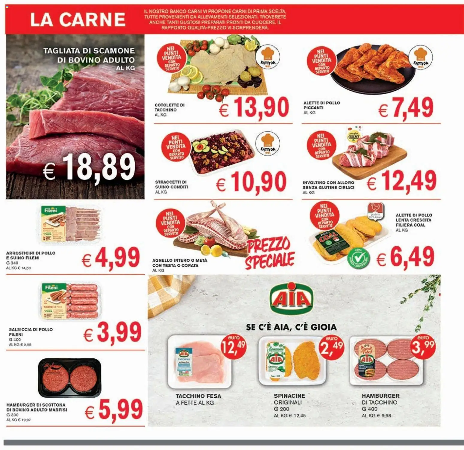 Volantino Coal del 12.03.2026 | Pagina: 4 | Prodotti: Tacchino, Salsiccia, Agnello, Hamburger