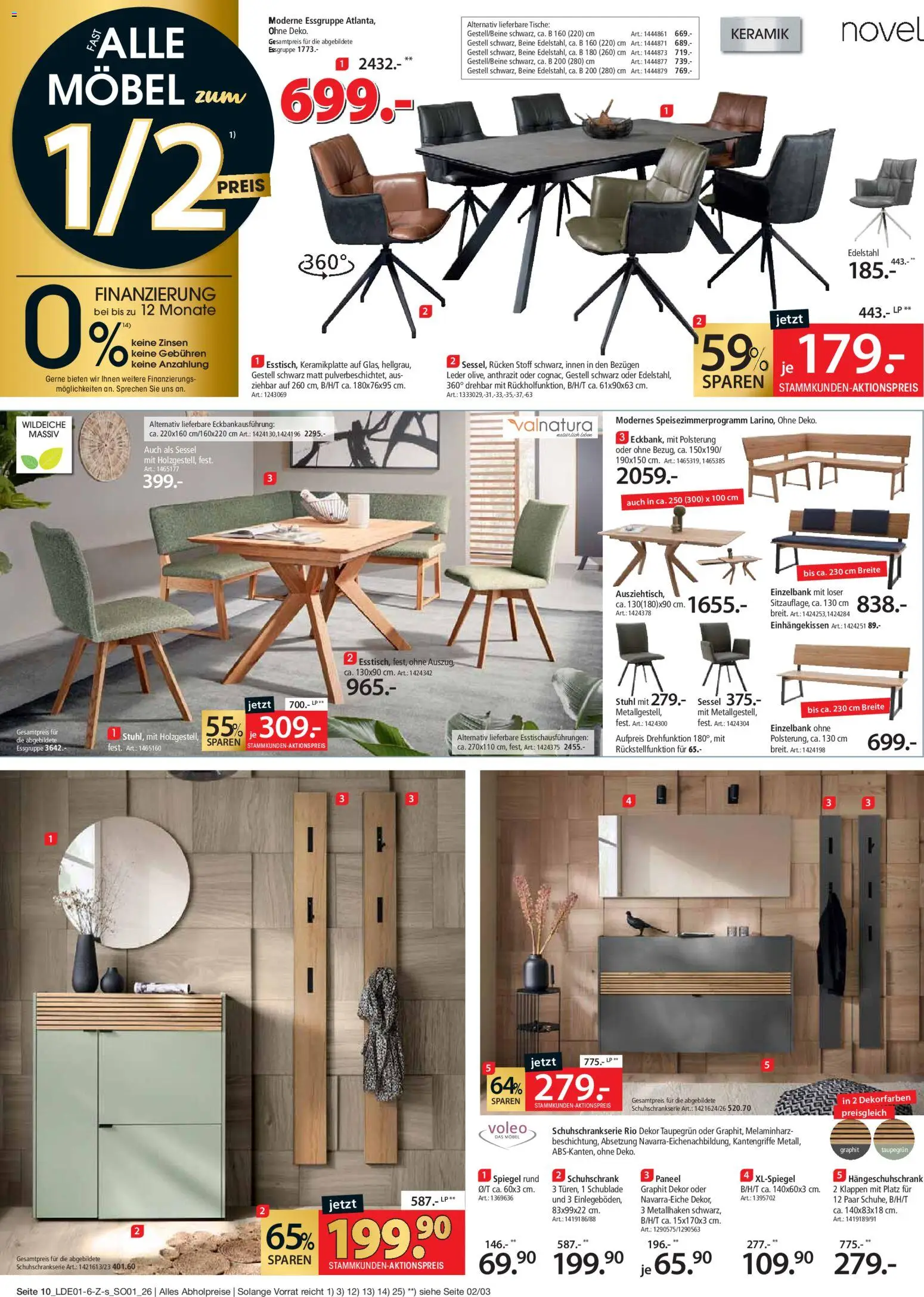 Zurbrüggen Personal-Rabatt für Alle – gültig ab 12.01.2026 | Seite: 10 | Produkte: Essgruppe, Sessel, Stuhl, Spiegel