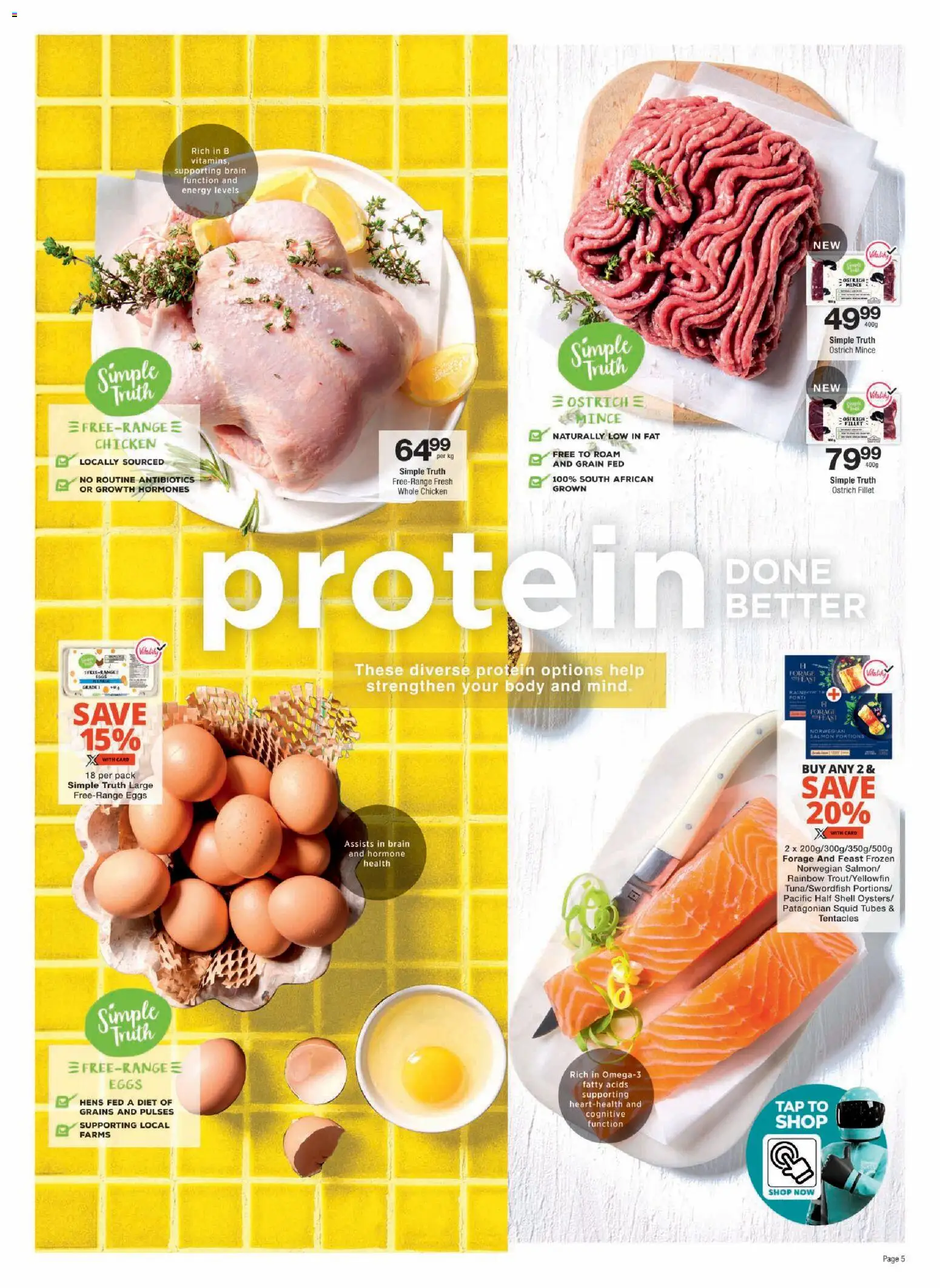 New Checkers catalogue – valid from 19.01.2026 | Page: 5 | Products: Detergente líquido, Eggs, Chicken, Tap