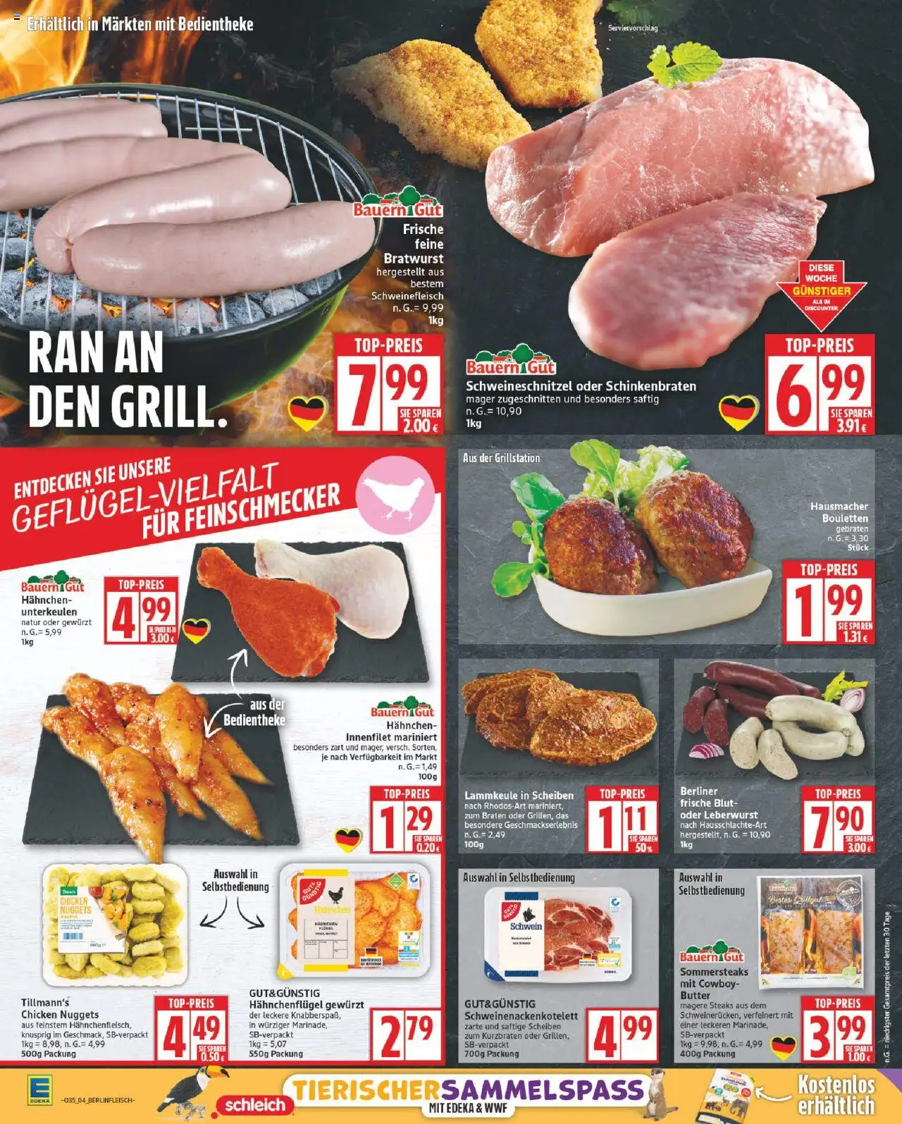 Edeka Prospekt 	 - gültig ab dem 25.08.2025 | Seite: 4 | Produkte: Butter, Bratwurst, Schweinefleisch, Steak