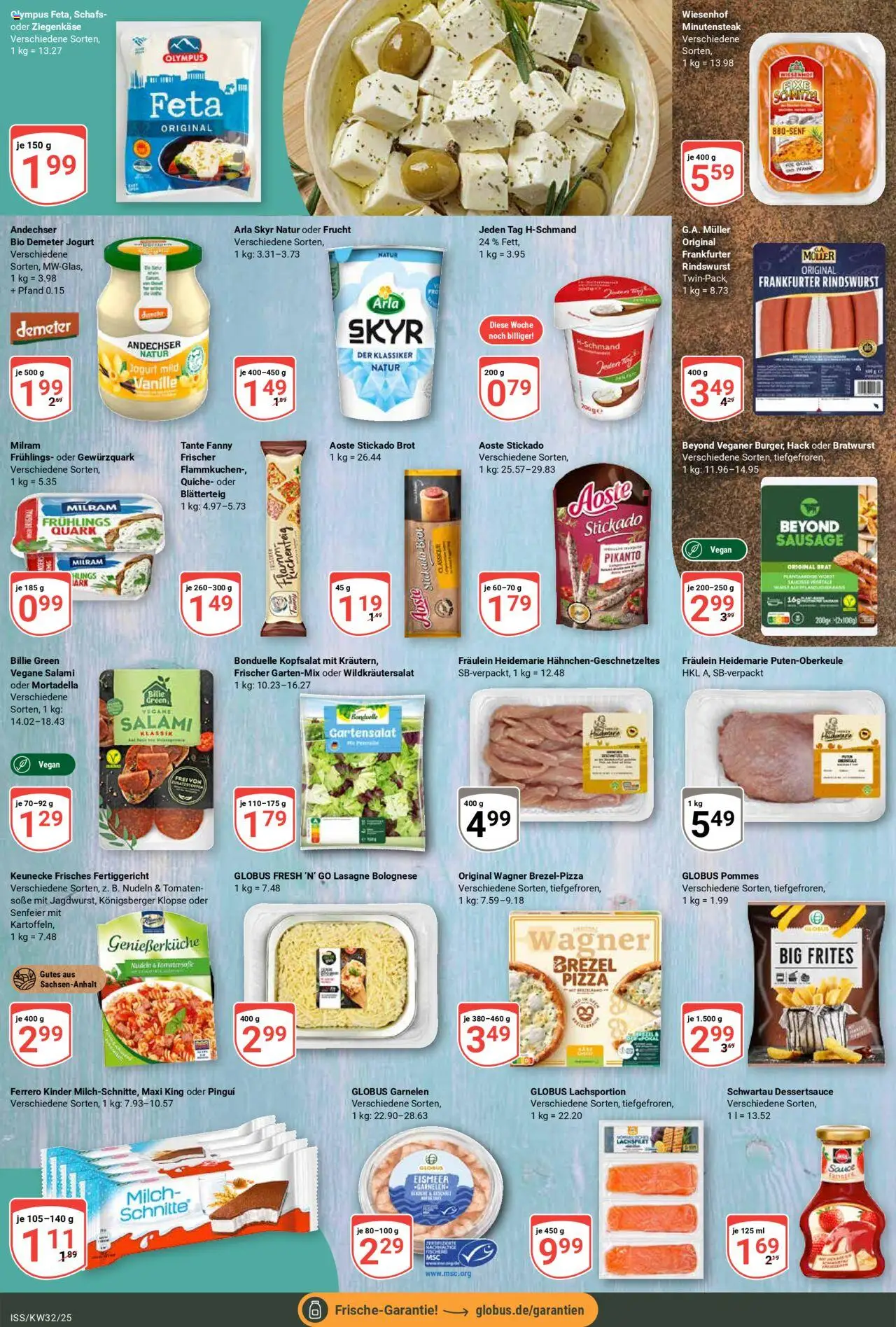 Globus Prospekt 	 - gültig ab dem 04.08.2025 | Seite: 14 | Produkte: Arla skyr, Salami, Pizza, Nudeln