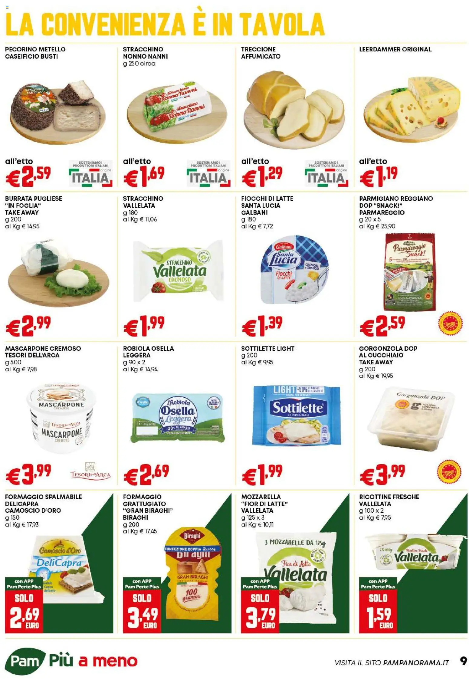 Volantino PAM del 02.01.2026 | Pagina: 9 | Prodotti: Fiocchi di latte, Latte, Stracchino, Parmigiano reggiano