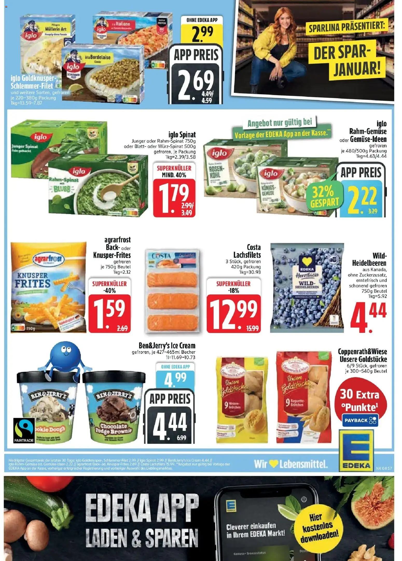 Edeka prospekt Altomünster	 – gültig ab 18.01.2026 | Seite: 9 | Produkte: Iglo, Baguette, Heidelbeeren