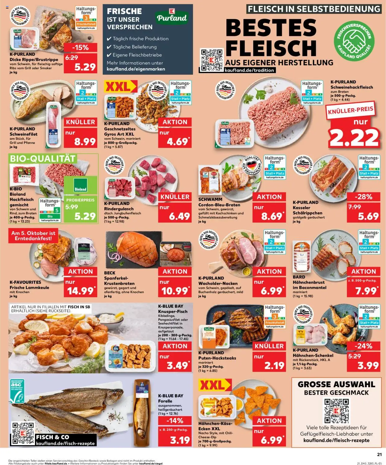 Kaufland prospekt Berlin	 – gültig ab 05.10.2025 | Seite: 21 | Produkte: Rindergulasch, Krustenbraten, Chili, Hackfleisch