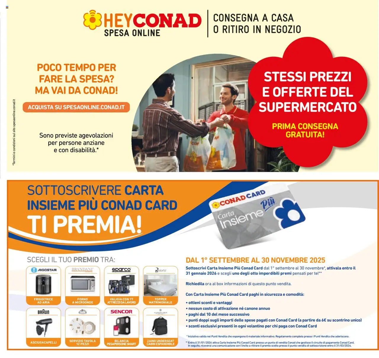 Volantino Conad del 27.08.2025 | Pagina: 29 | Prodotti: Zaino, Valigia, Forno a microonde, Asciugacapelli