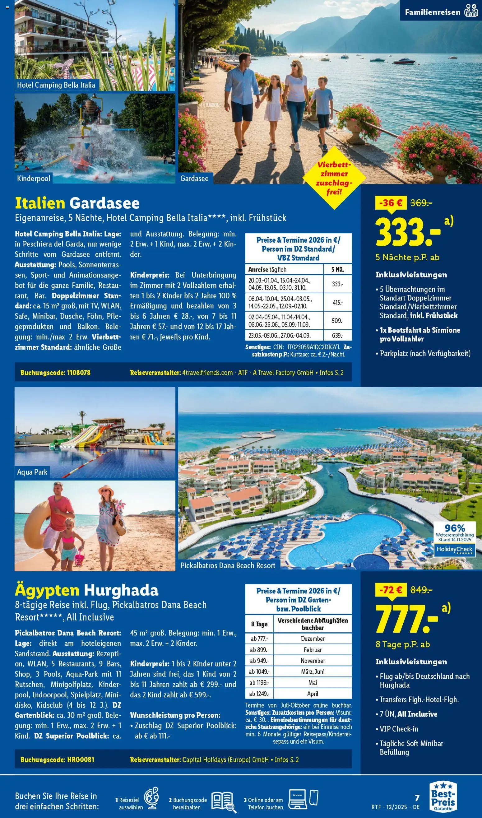 Lidl Reisen Dezember/Januar Reise-Highlights – gültig ab 12.12.2025 | Seite: 7 | Produkte: Telefon