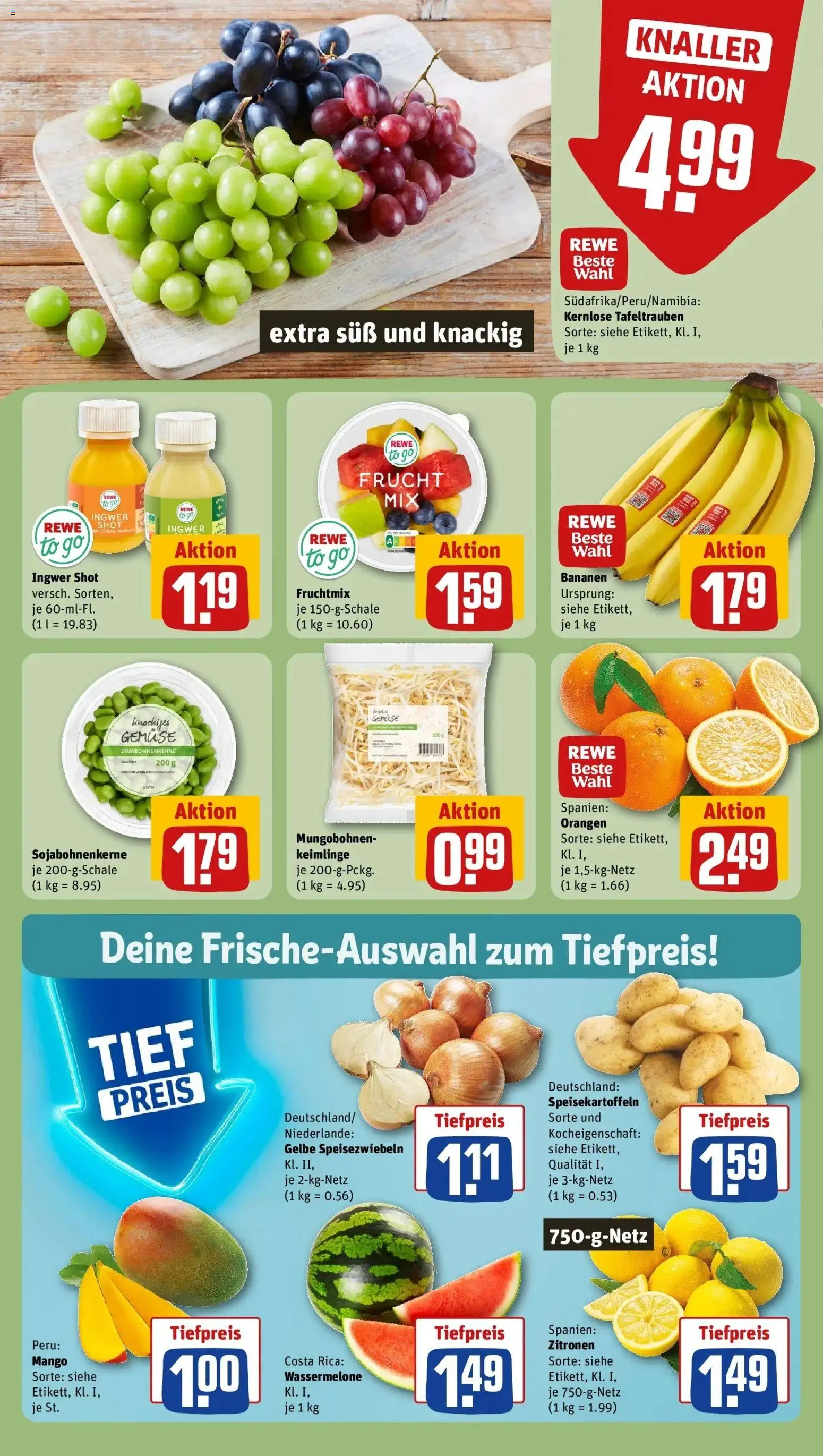Rewe Prospekt Neubrandenburg	 – gültig ab 15.03.2026 | Seite: 8 | Produkte: Bananen, Gemüse, Mango, Wassermelone