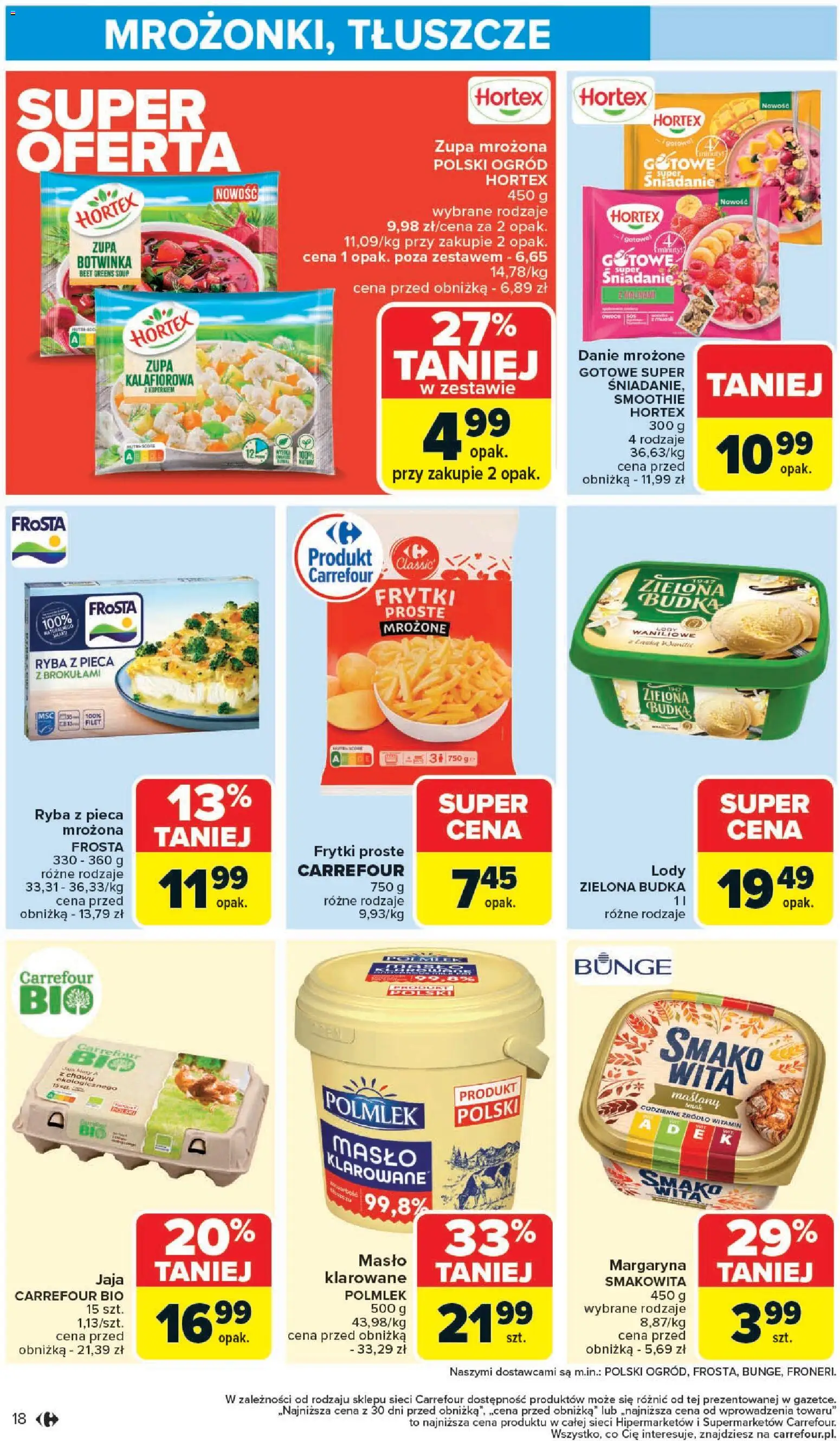 Carrefour Gazetka od 27.10.2025 | Strona: 20 | Produkty: Botwinka, Margaryna, Zupa, Lody