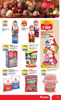 Auchan Akciós újság - amely érvényes a következő dátumtól: 30.10.2025 | Oldal: 21 | Termékek: Kavics, Mézeskalács, Drazsé, Tejcsokoládé
