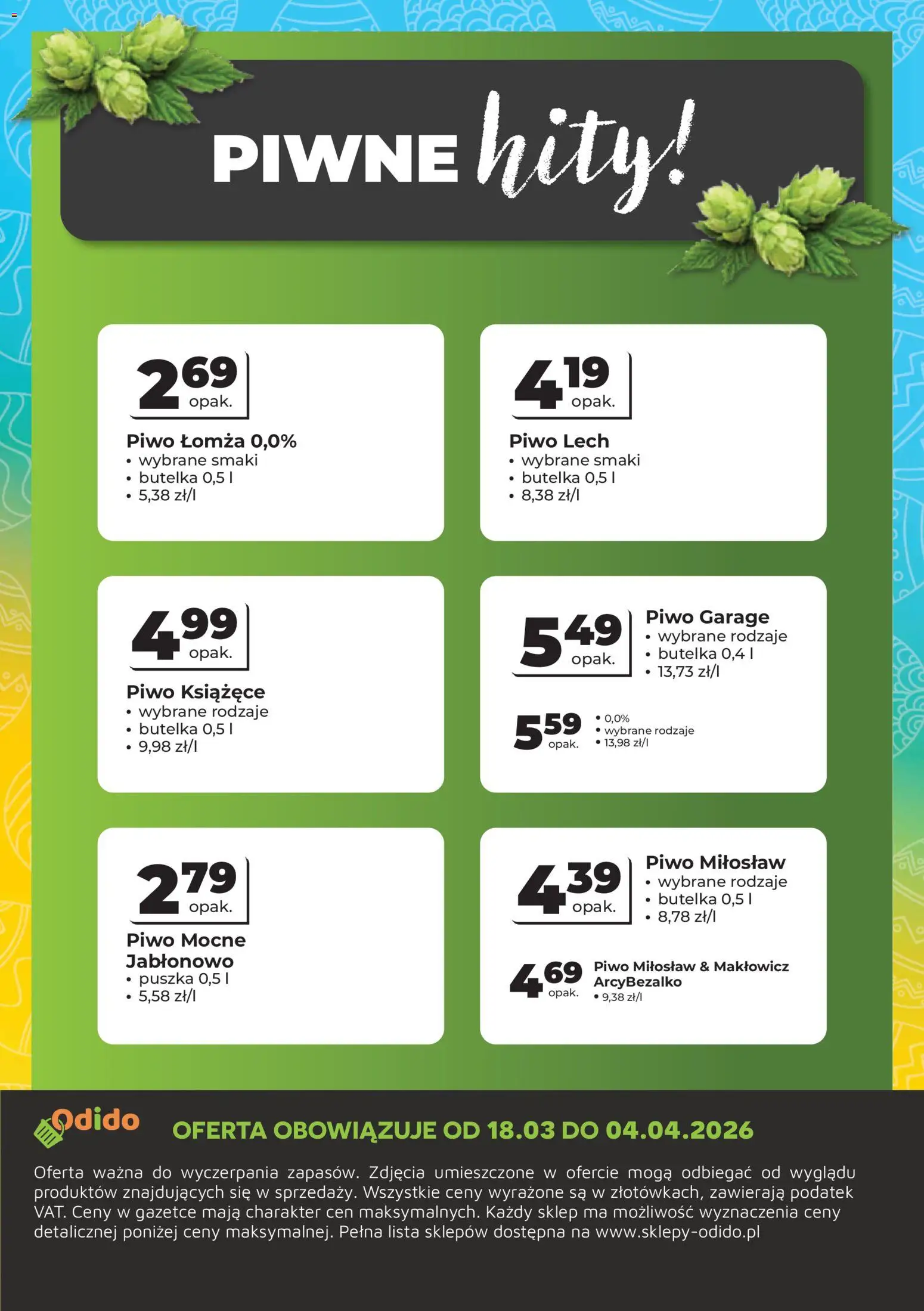 Odido gazetka - Wybrane produkty od 18.03.2026 | Strona: 8 | Produkty: Piwo